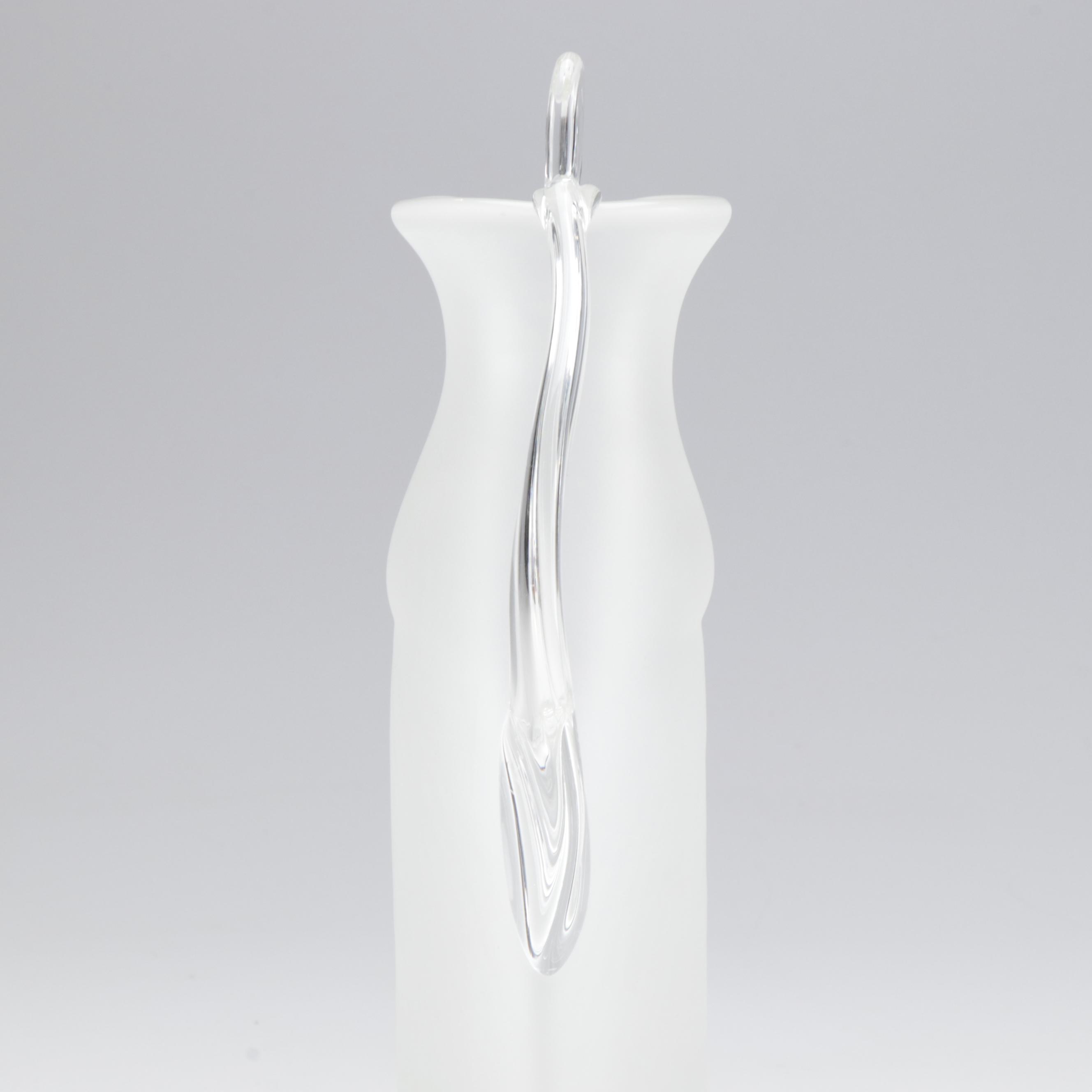 Steven Newell Frosted Art Glass Pitcher