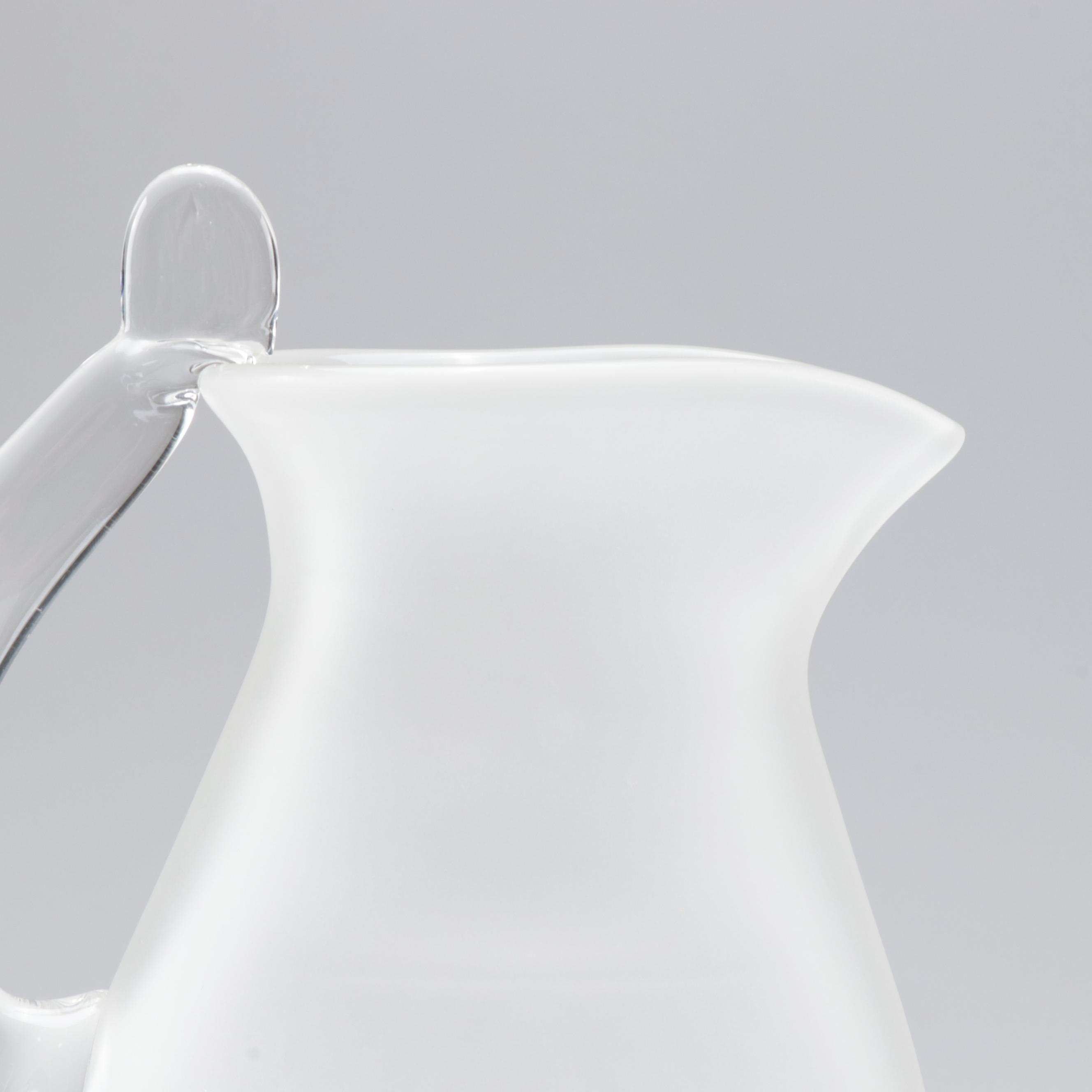 Steven Newell Frosted Art Glass Pitcher