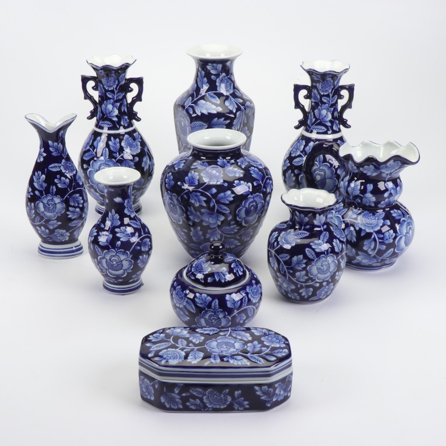 Chinese Ceramic Floral Vases and Decorative Jars
