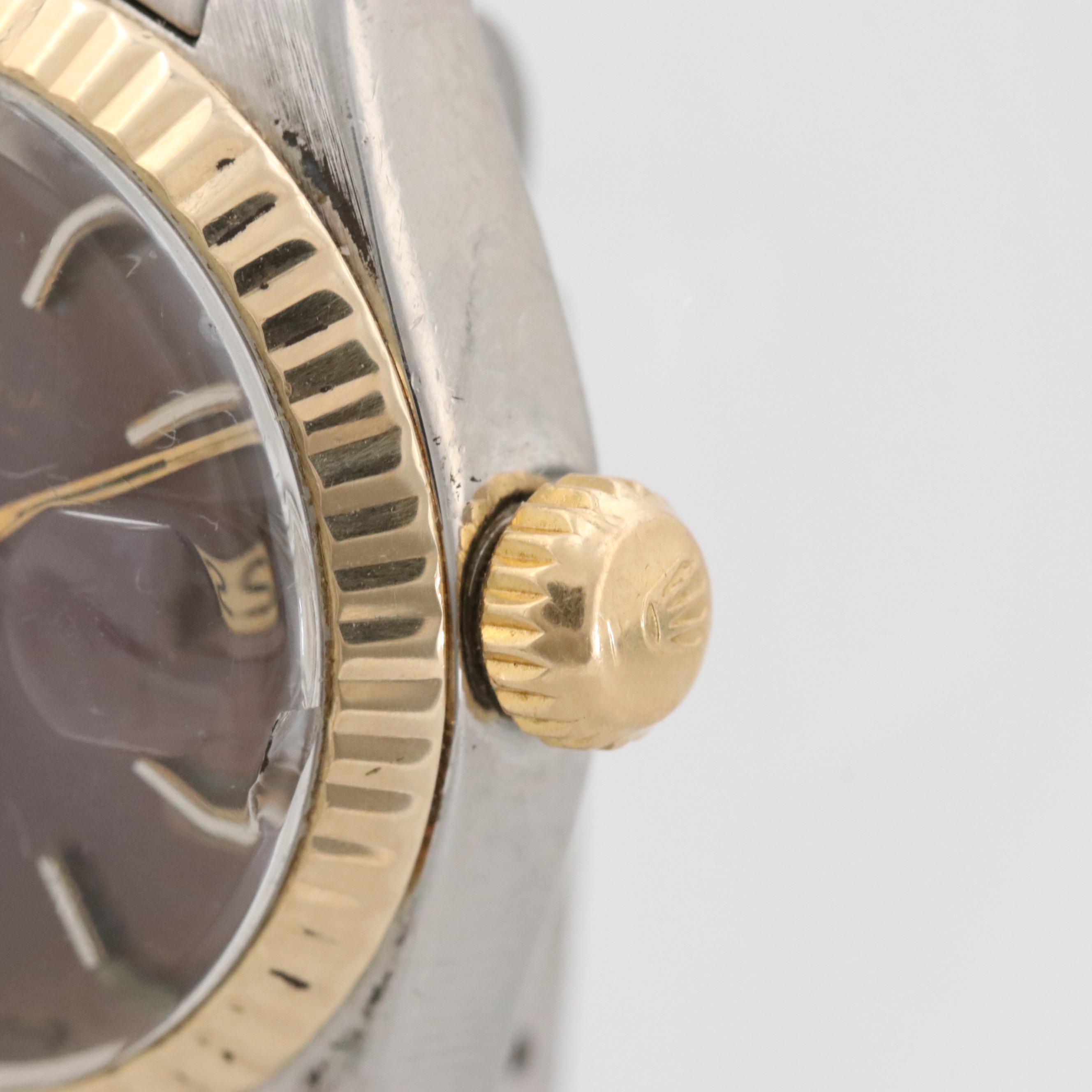 Vintage Rolex Date 14K Gold and Stainless Steel Watch, 1979