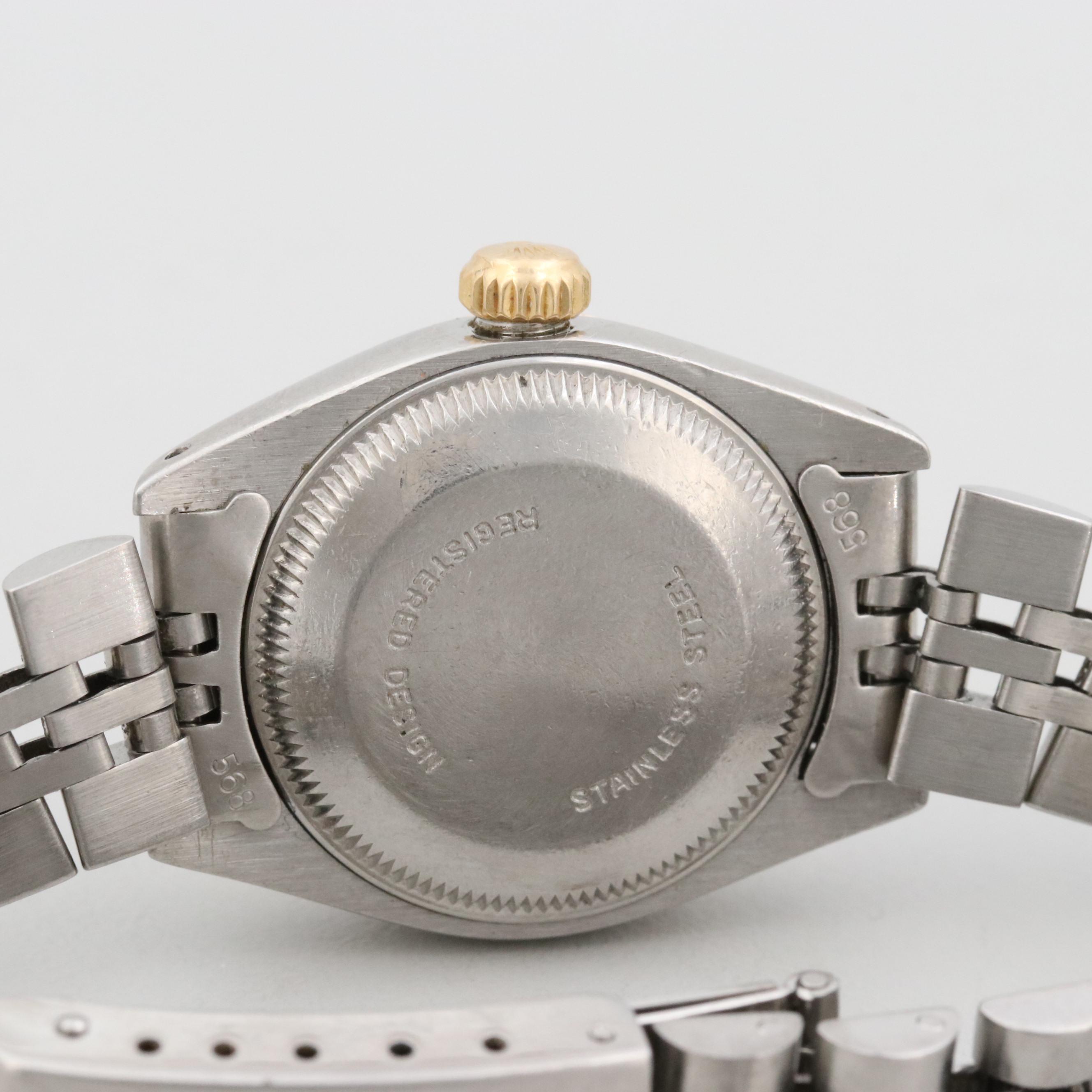 Vintage Rolex Date 14K Gold and Stainless Steel Watch, 1979