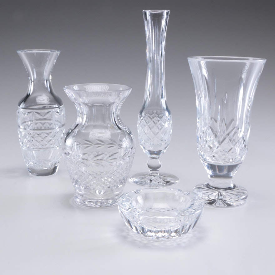 Waterford Crystal Vases "Ballina", "Lismore" and Other Crystal Vases and Ashtray