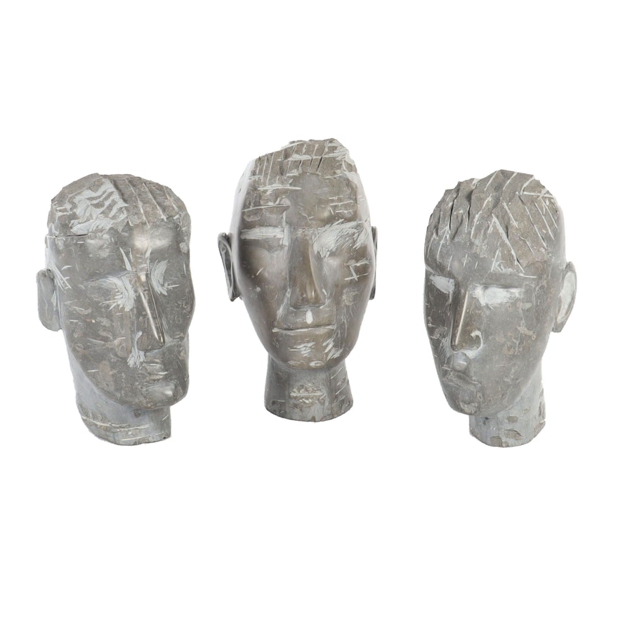 Carved Steatite Head Sculptures, 1986