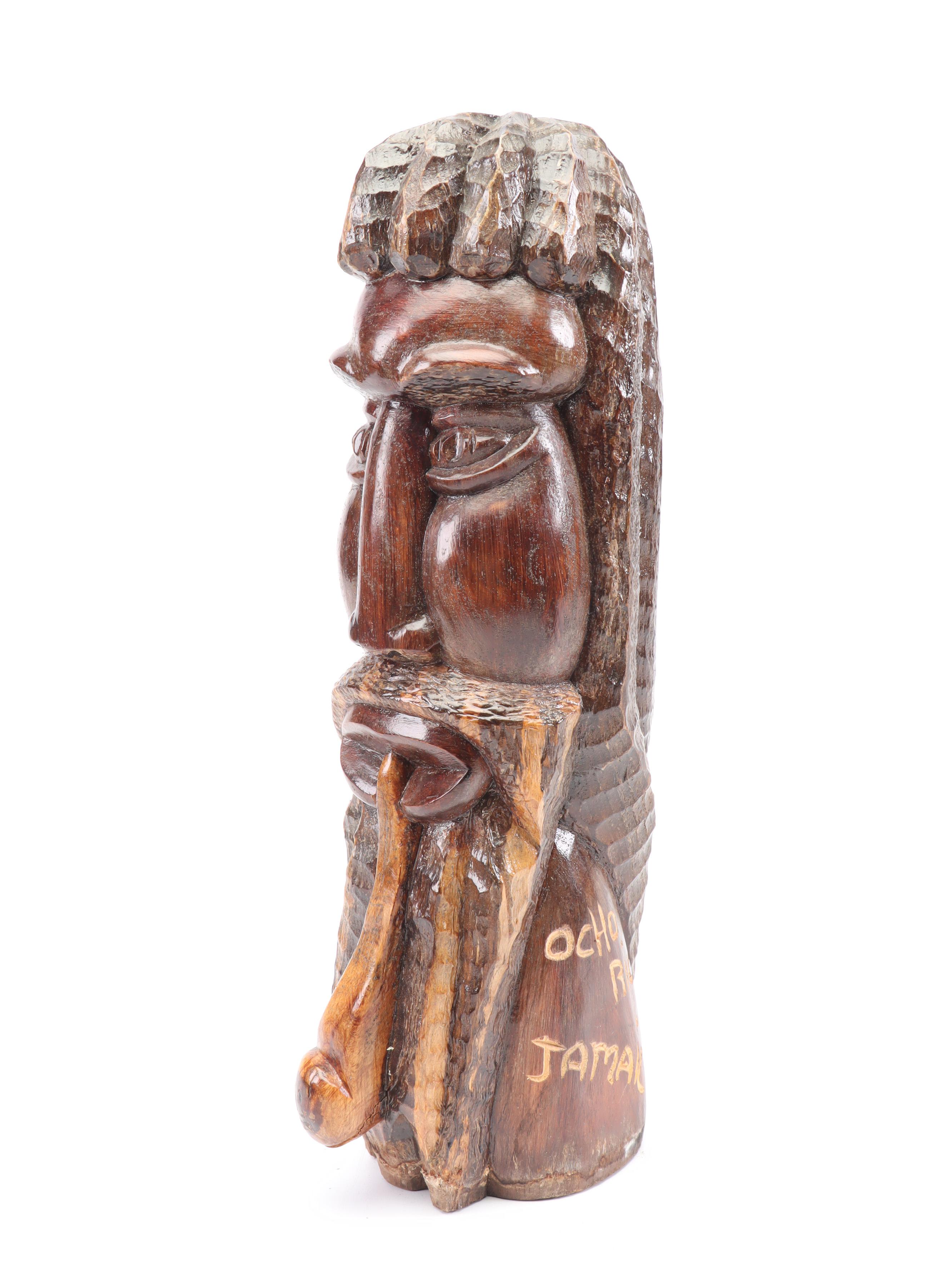 Hand-Carved African and Jamaican Wooden Sculptures