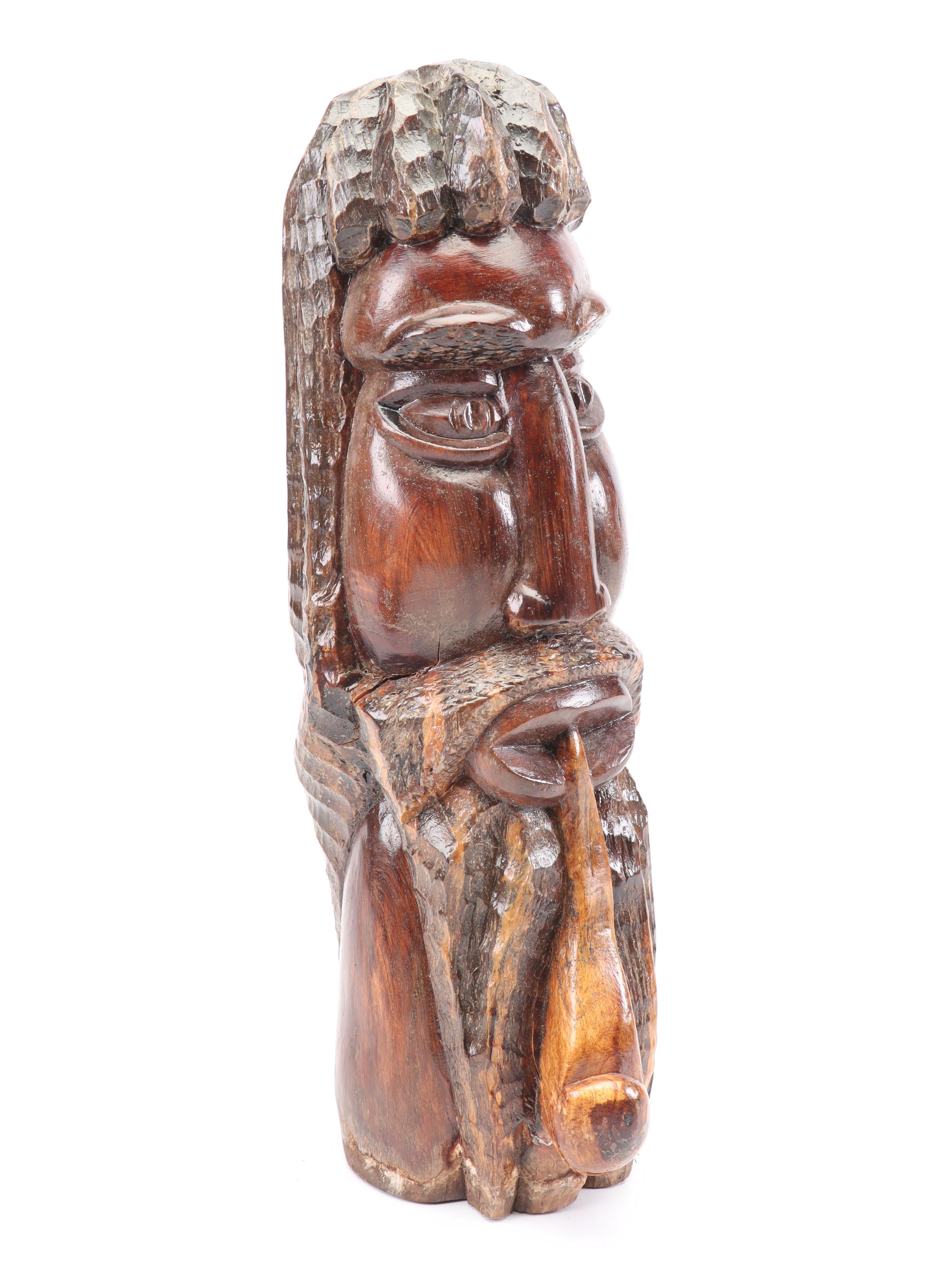 Hand-Carved African and Jamaican Wooden Sculptures