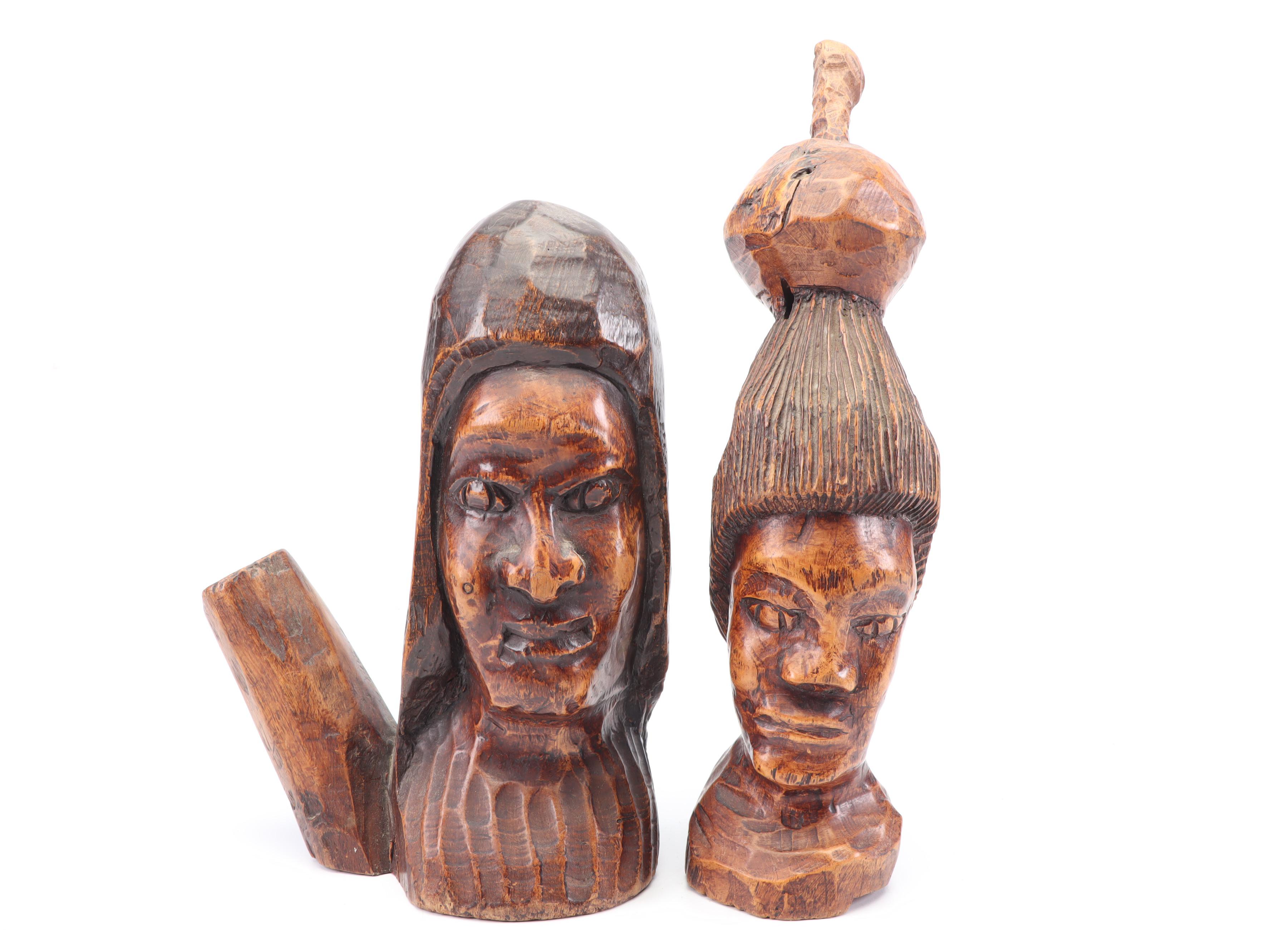 Hand-Carved African and Jamaican Wooden Sculptures
