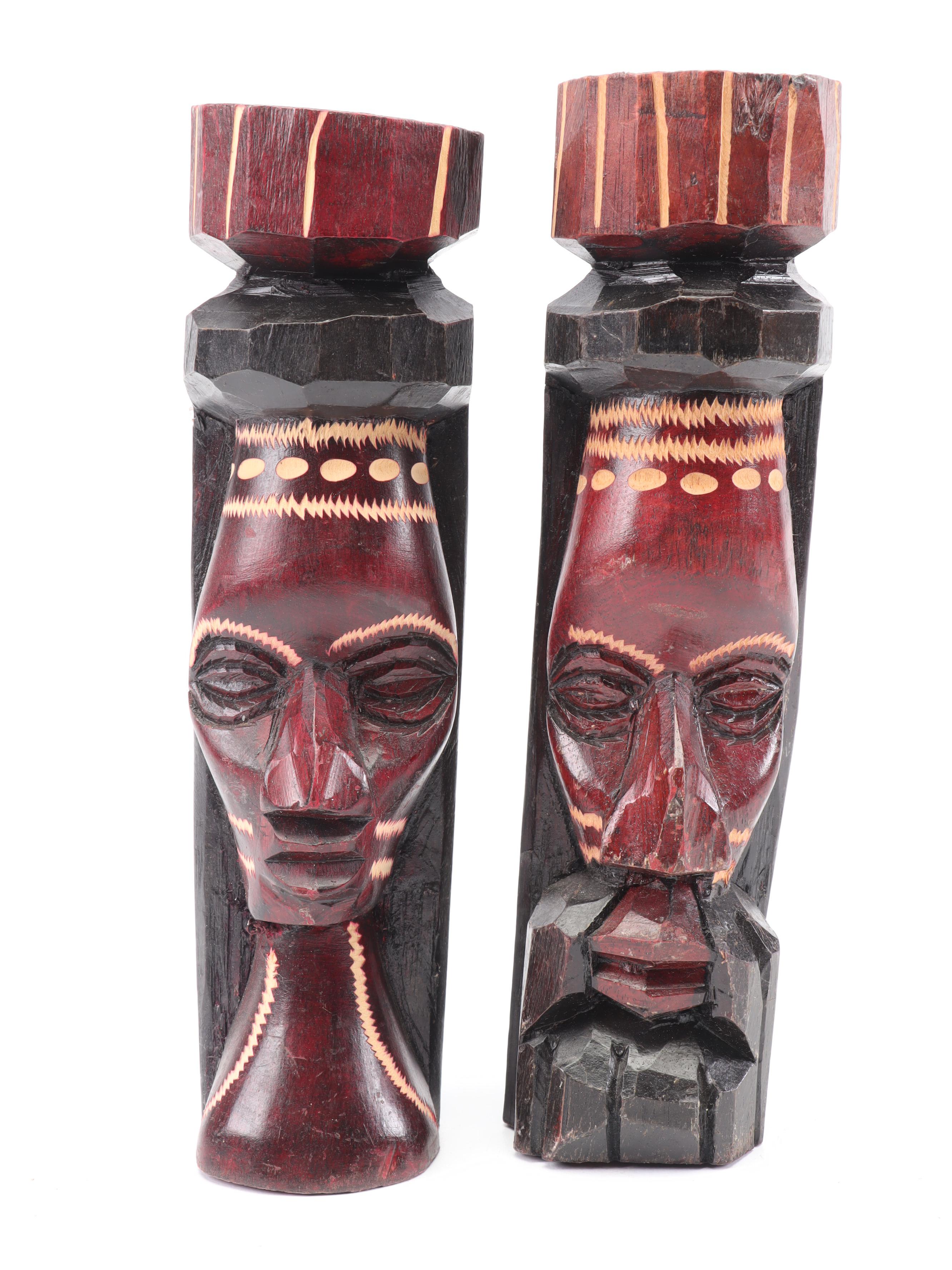Hand-Carved African and Jamaican Wooden Sculptures