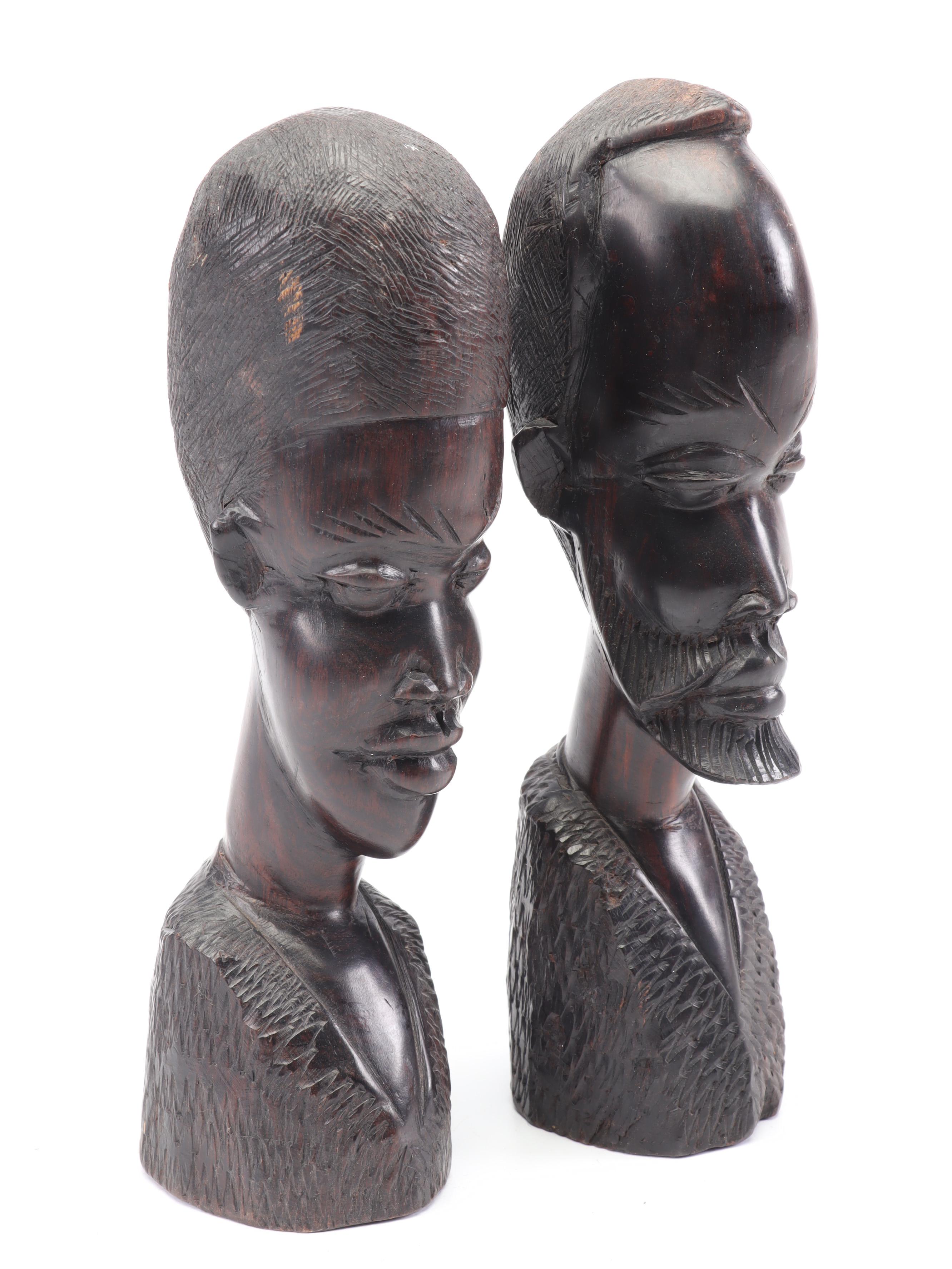 Hand-Carved African and Jamaican Wooden Sculptures