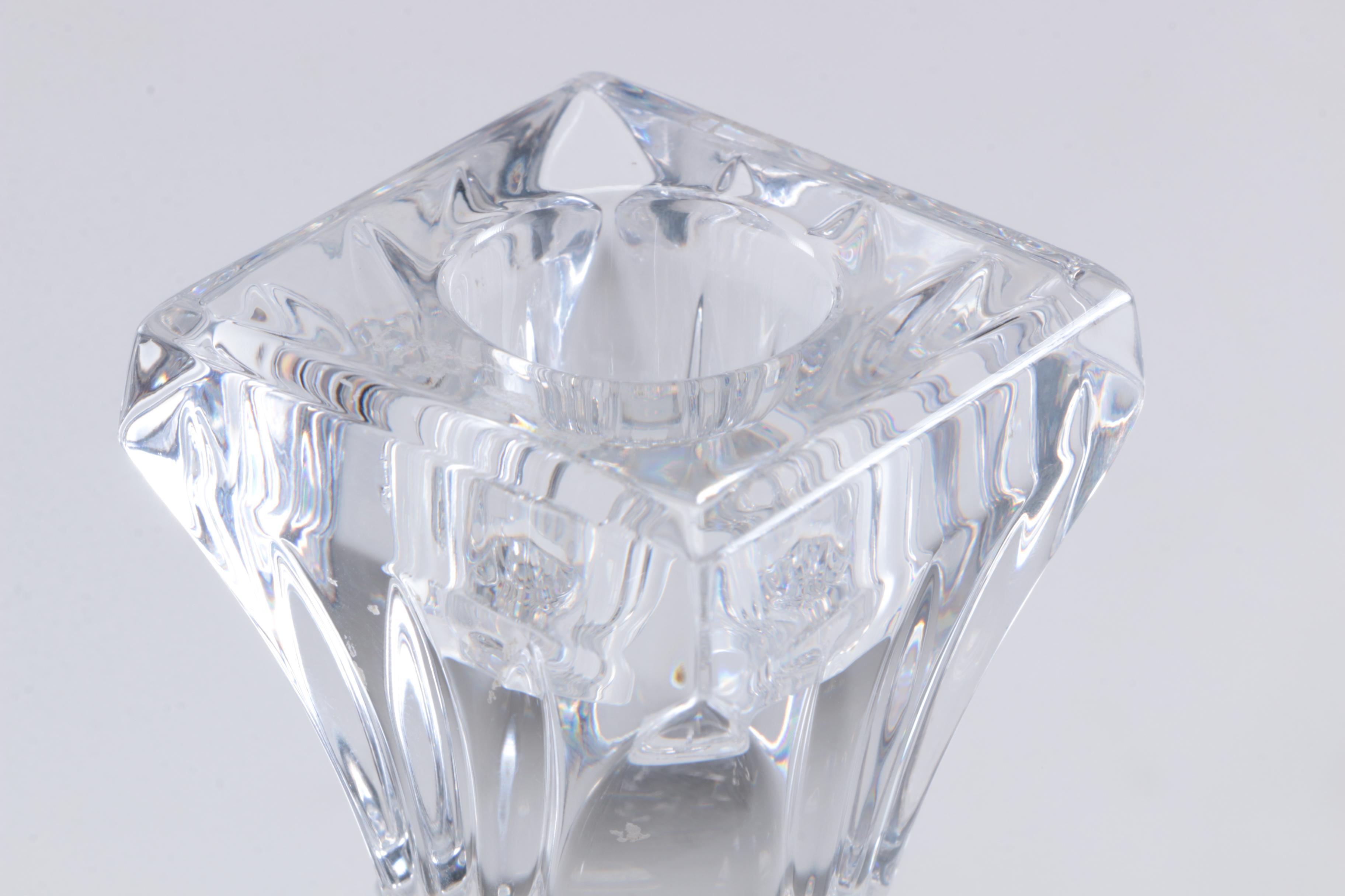 Waterford Crystal "Lismore Crimson" Fluted Champagne Glass and Candle Holders