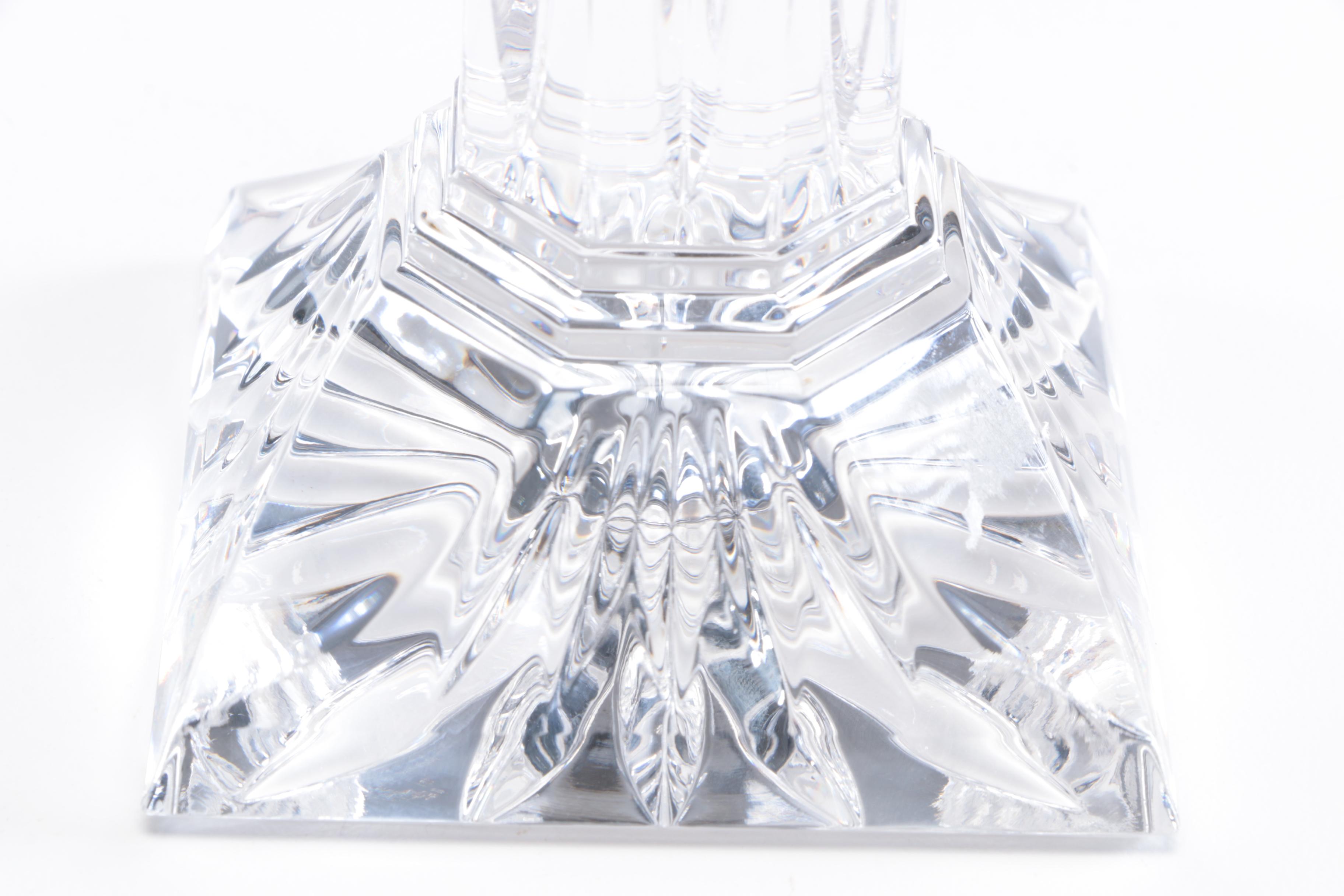 Waterford Crystal "Lismore Crimson" Fluted Champagne Glass and Candle Holders