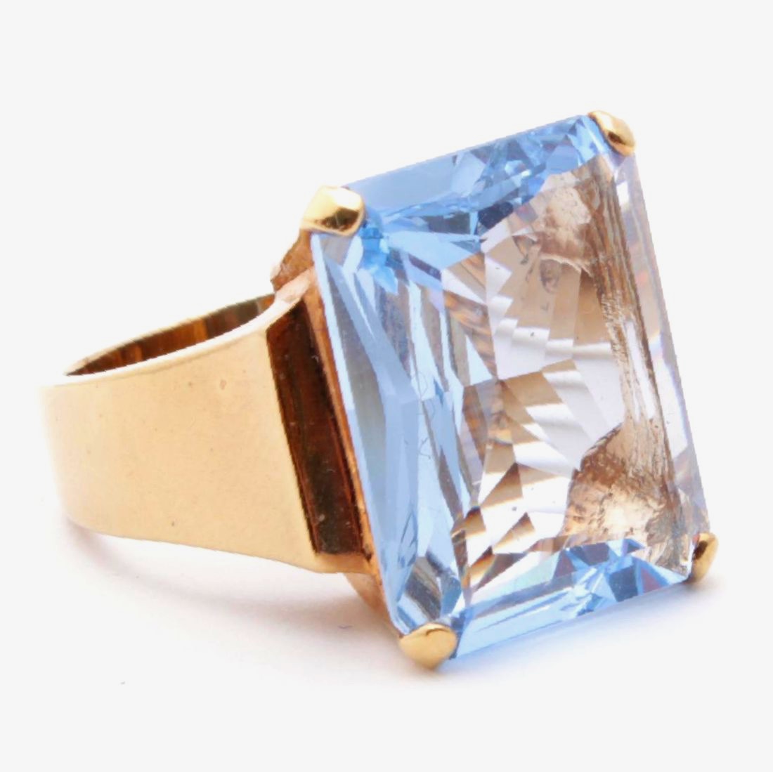 Hollywood Collection Gold Wash on Sterling Silver Cubic Zirconia Ring