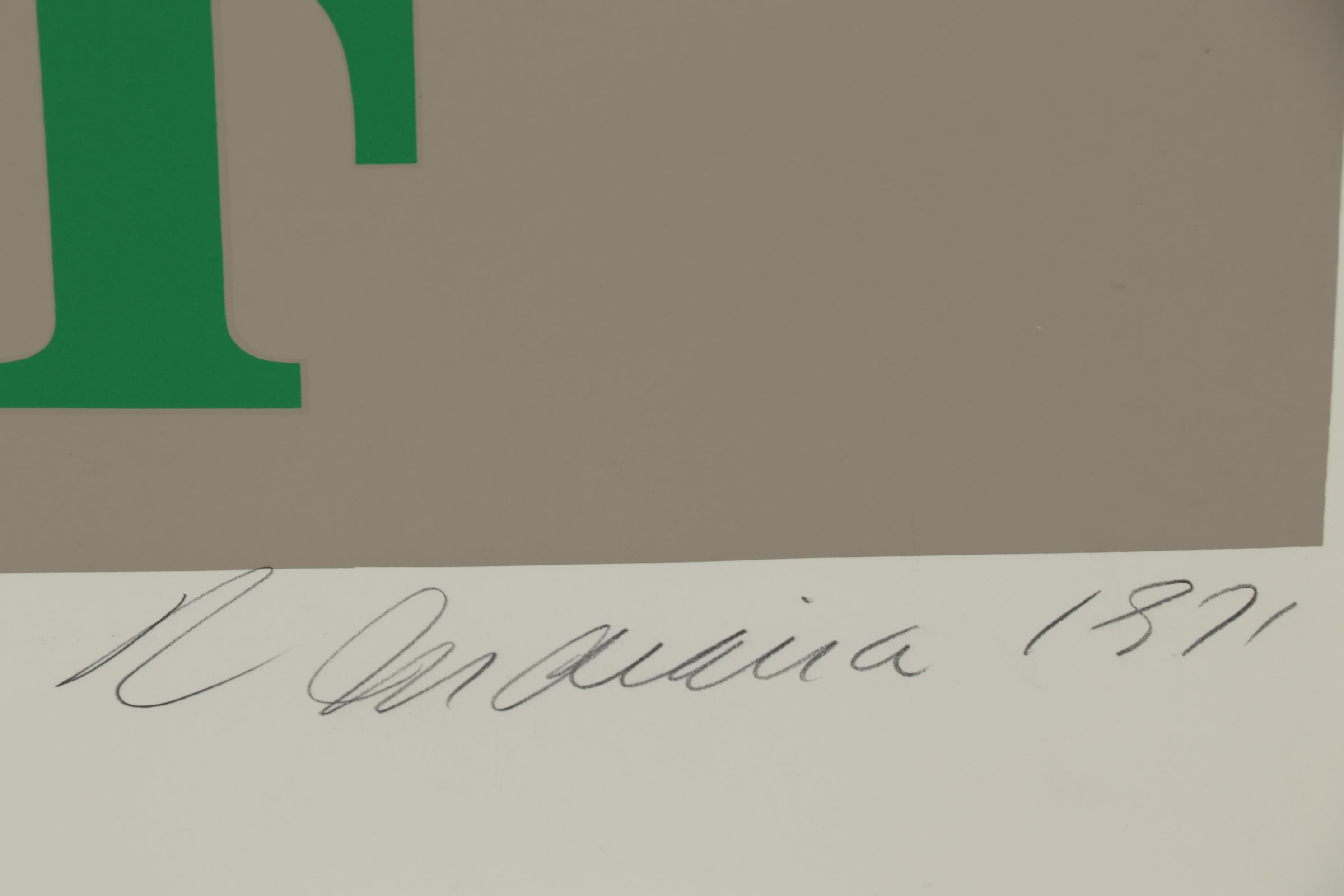 Robert Indiana Serigraph "Parrot Eyphka (Eureka)"