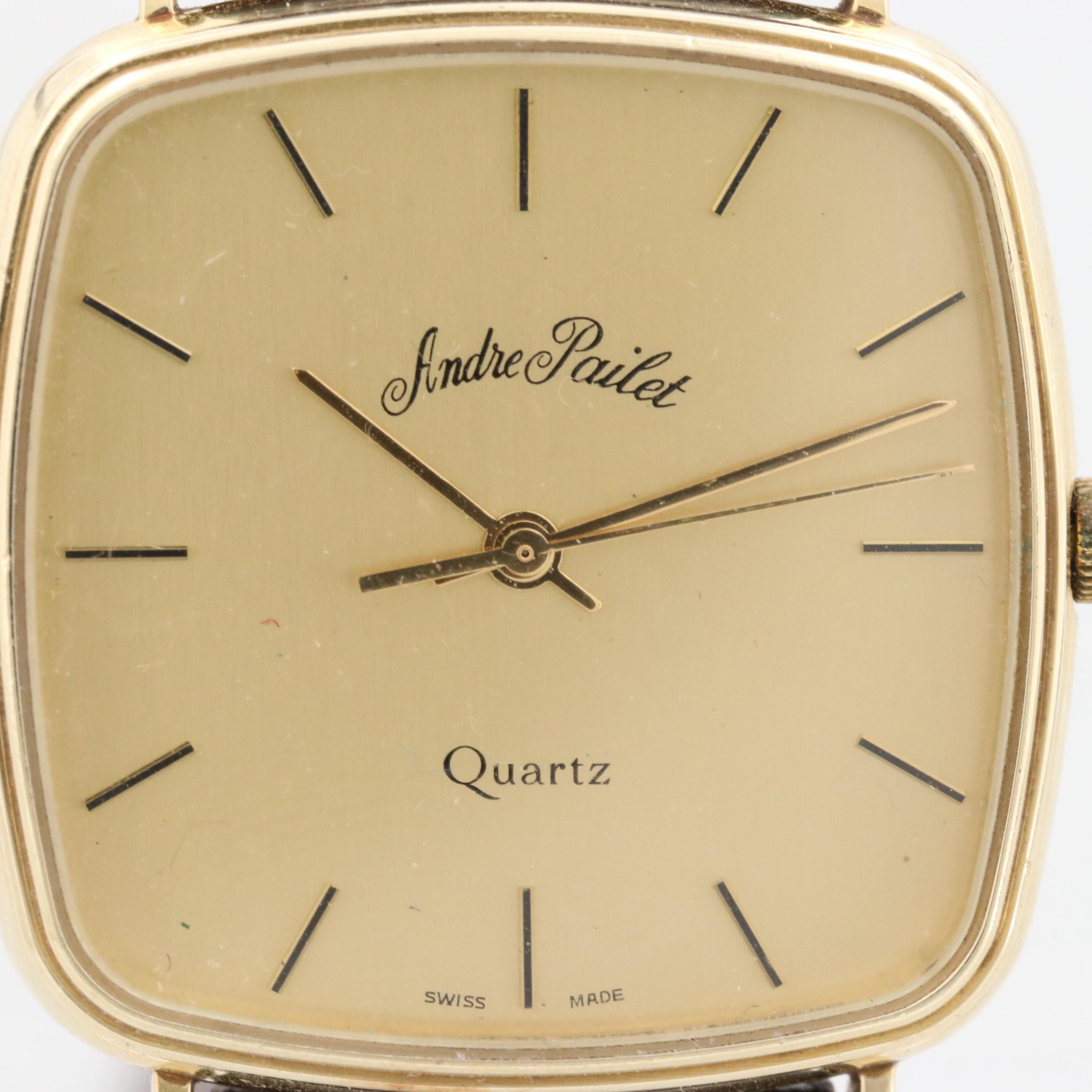 Andre Pailet 14K Yellow Gold Quartz Watch
