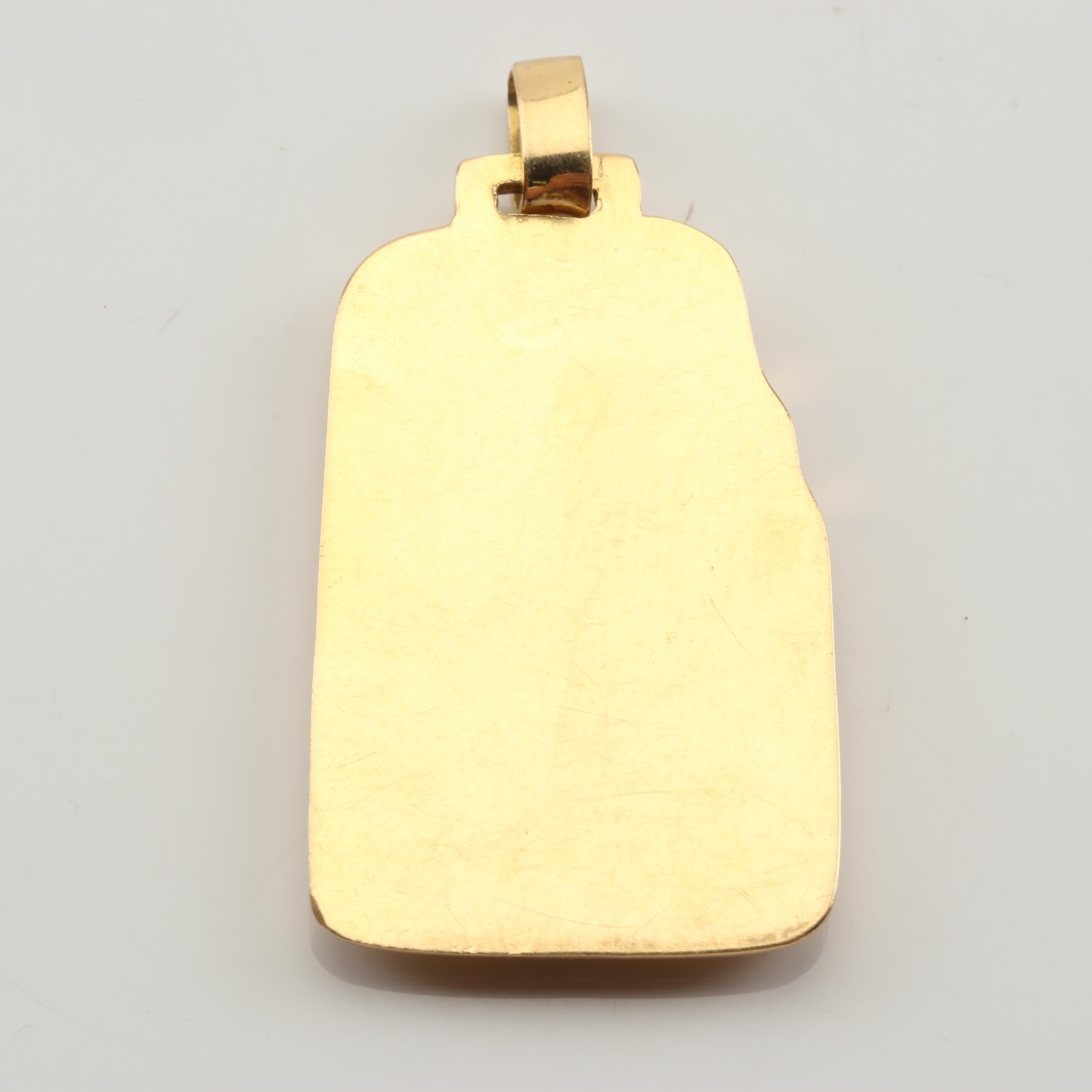18K Yellow Gold Carved Egyptian Pendant