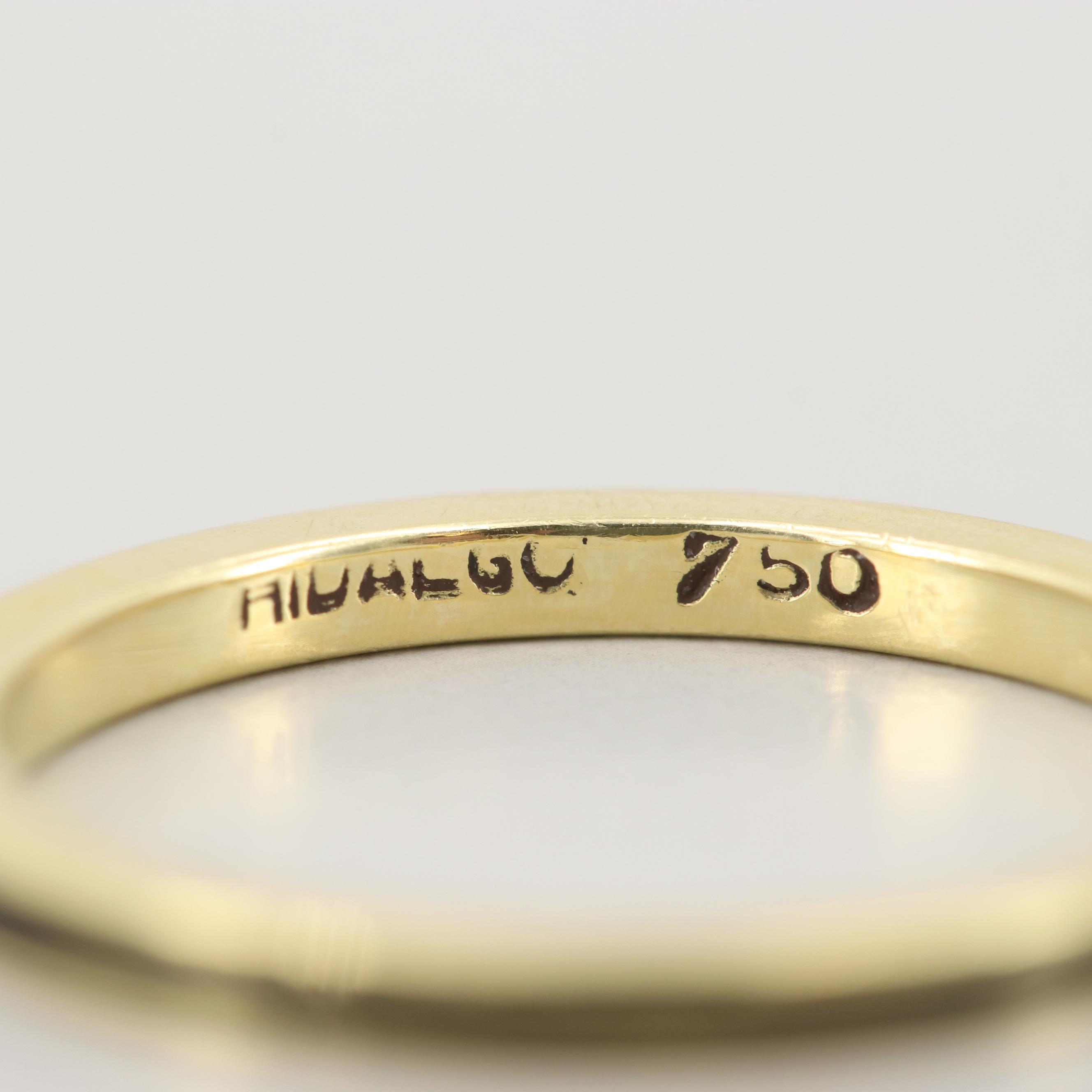 Hidalgo 18K Yellow Gold Black Enamel Band