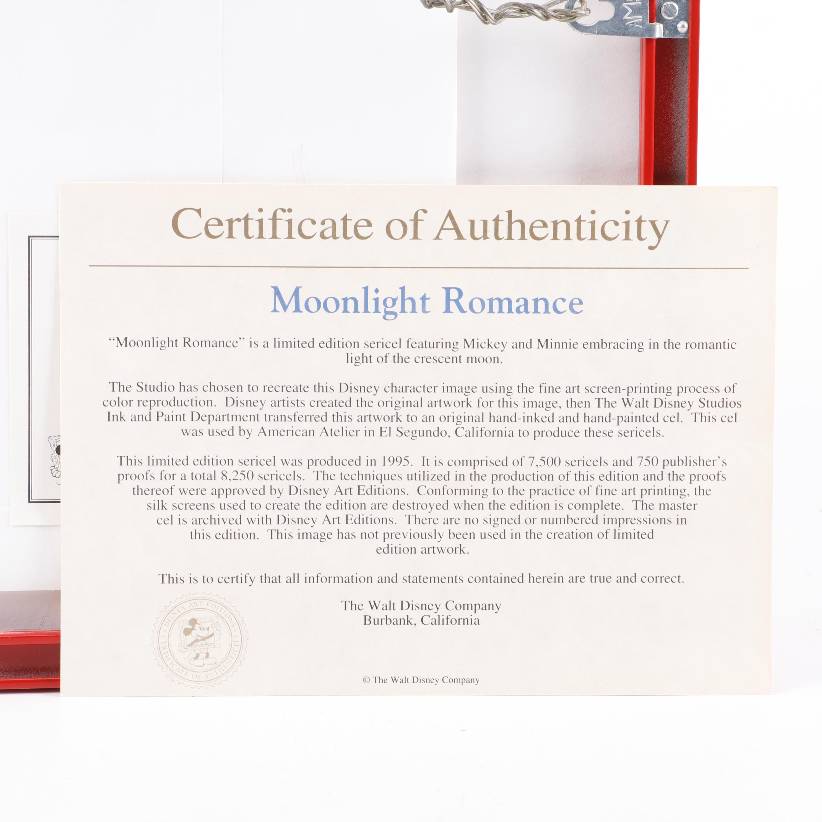 Walt Disney Company Serigraph Cel "Moonlight Romance"