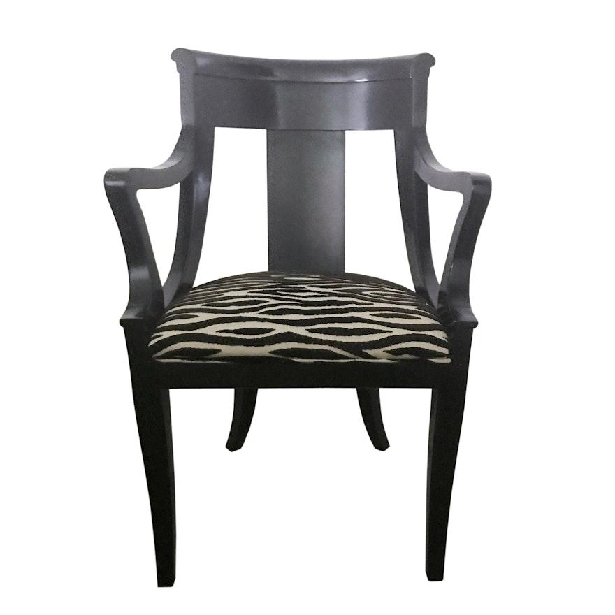 Baker Regency Style Lacquered Armchair