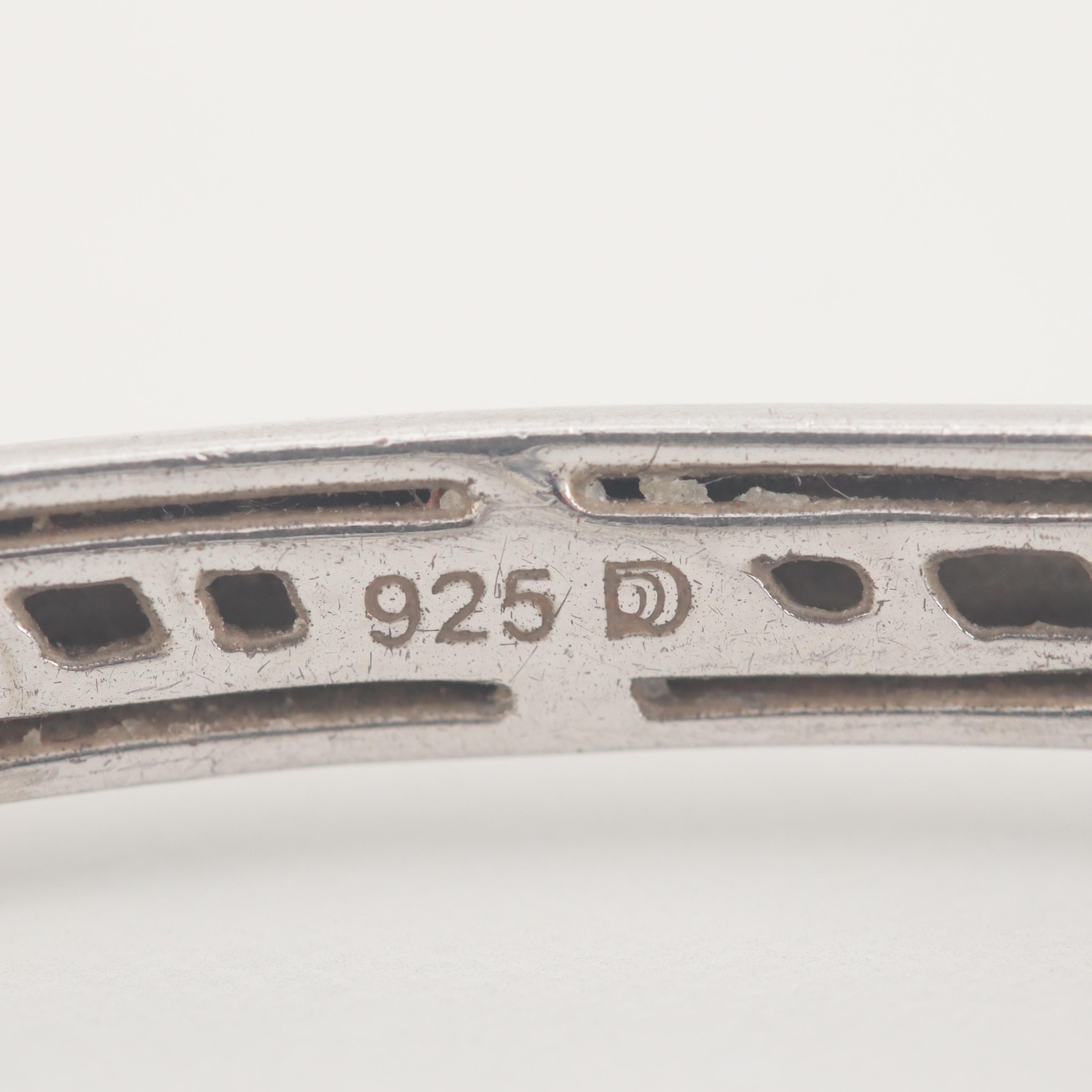 Sterling Silver Diamond Hinged Bangle Bracelet