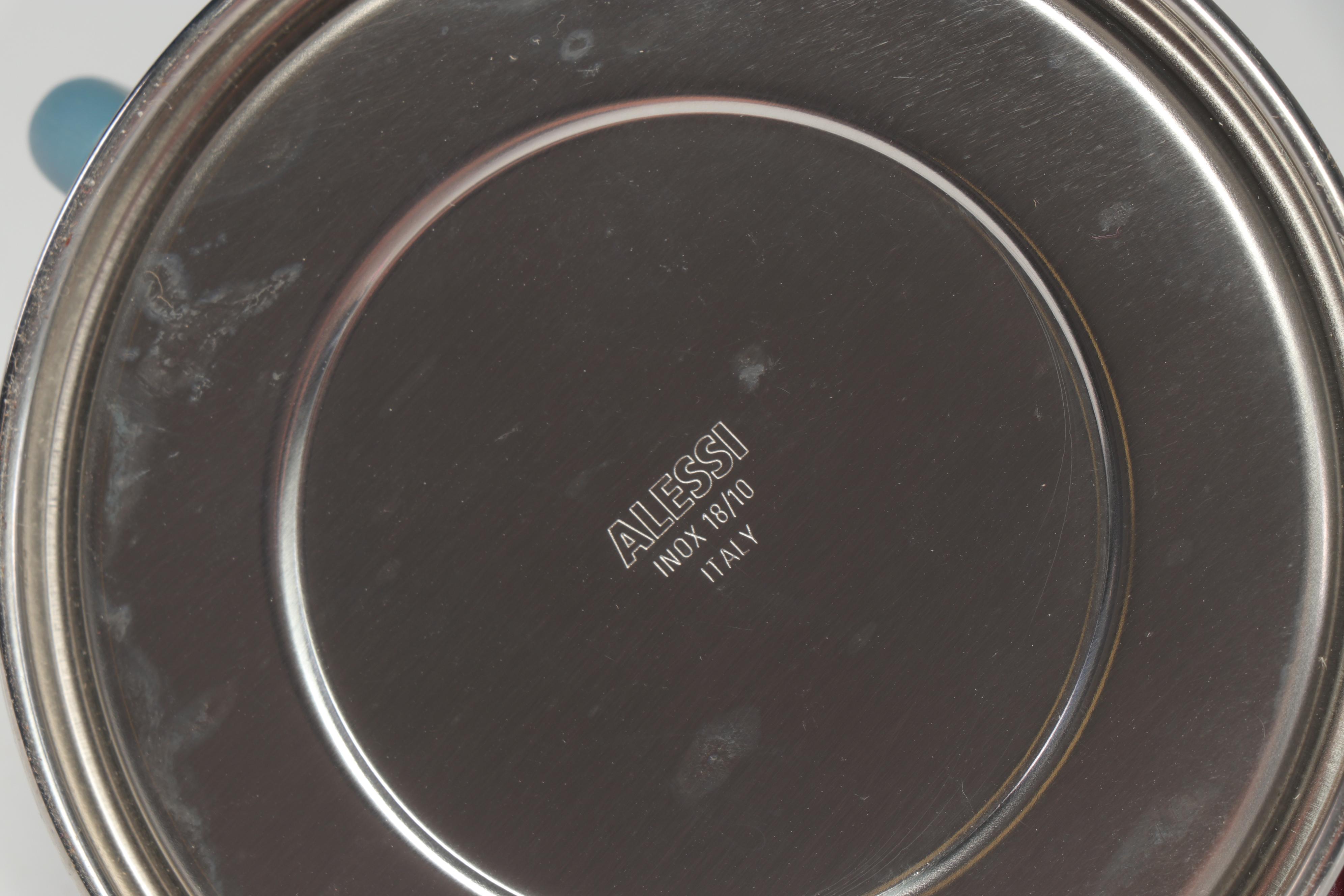 Bodum Modern Tea Glasses and Pot with Alessi Creamer and Sugar Bowl, 1980s