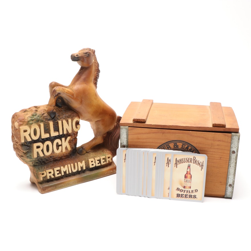 Procter and Gamble Ivory Soap Box and Rolling Rock Horse Statue