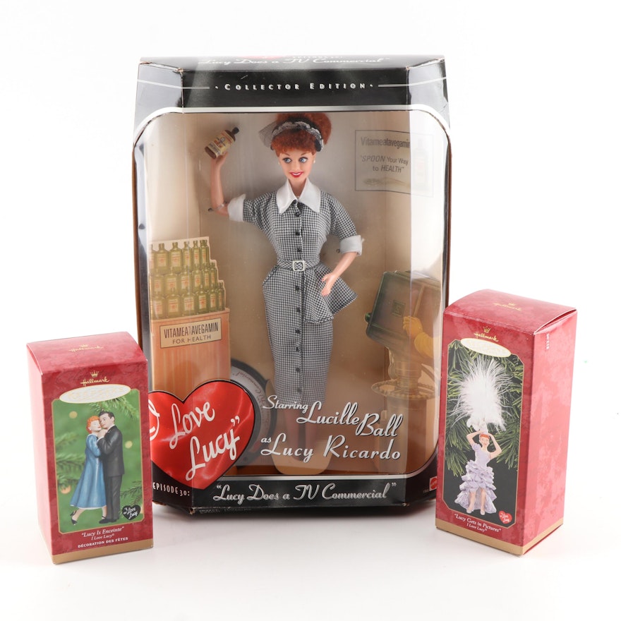 "I Love Lucy" Mattel Doll and Hallmark Ornaments