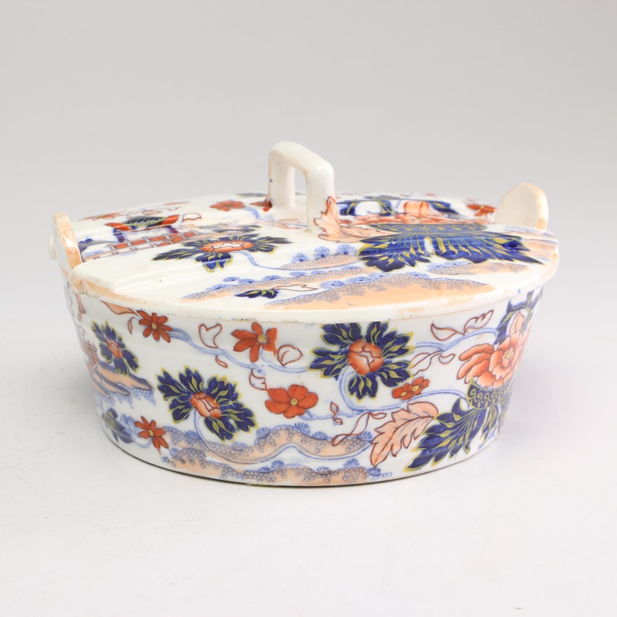 Minton Butter Tub "Amherst Japan" Dish, circa 1850