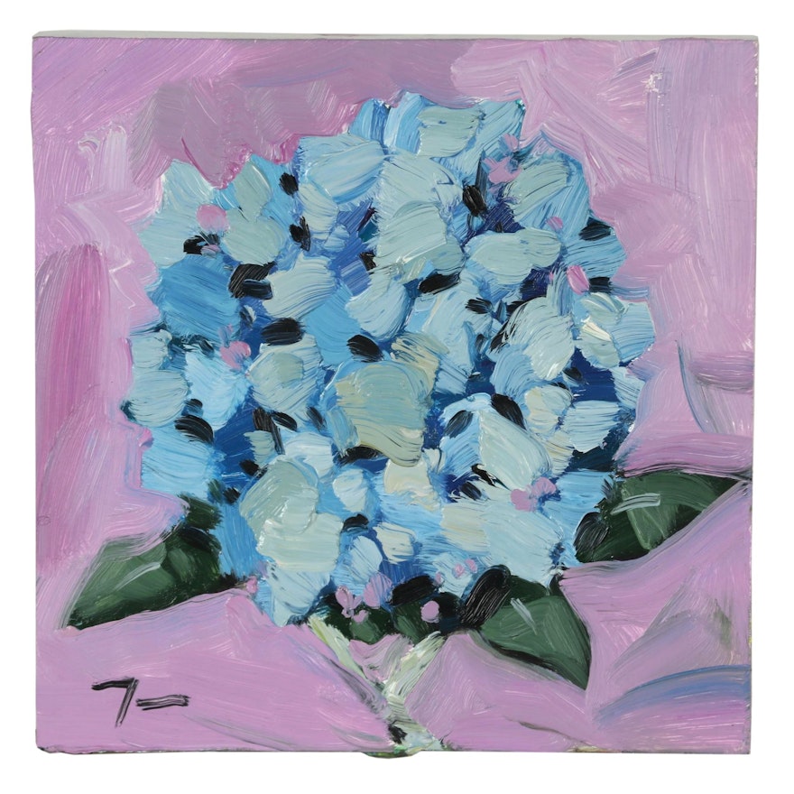 Jose Trujillo Abstract Oil Painting "Hydrangea"