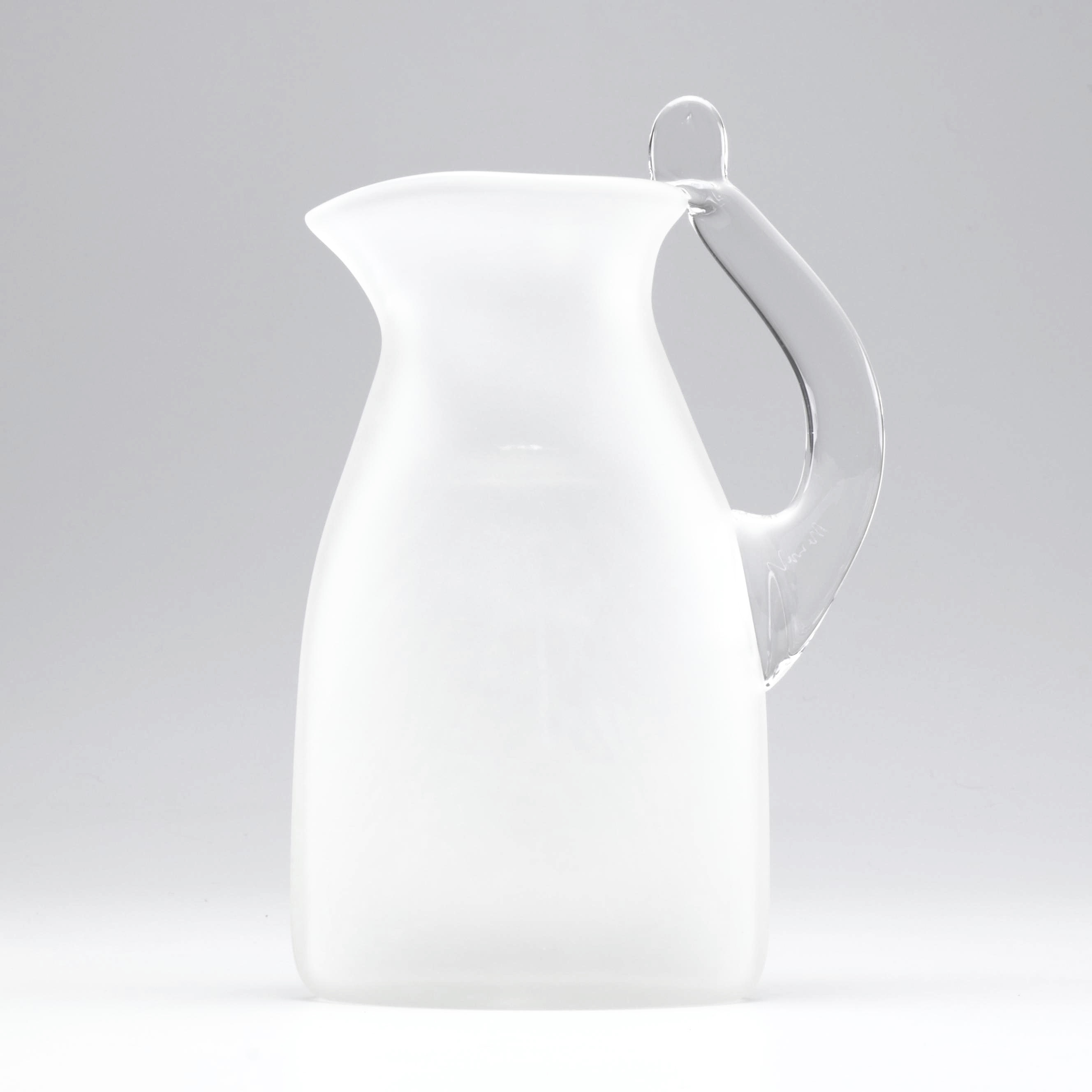 Steven Newell Frosted Art Glass Pitcher