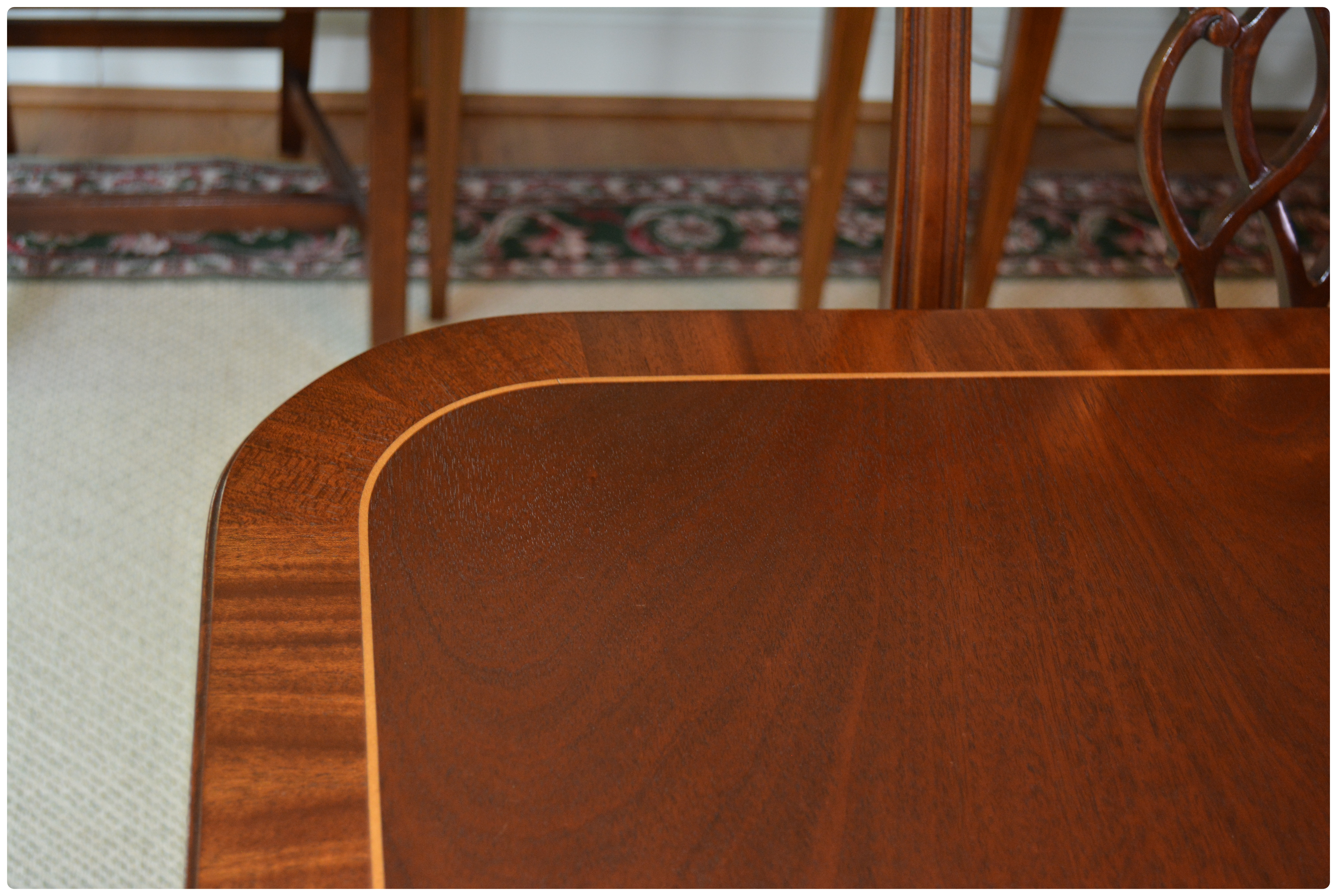 Baker Historic Charleston Dining Table with Baker Chippendale Dining Chairs