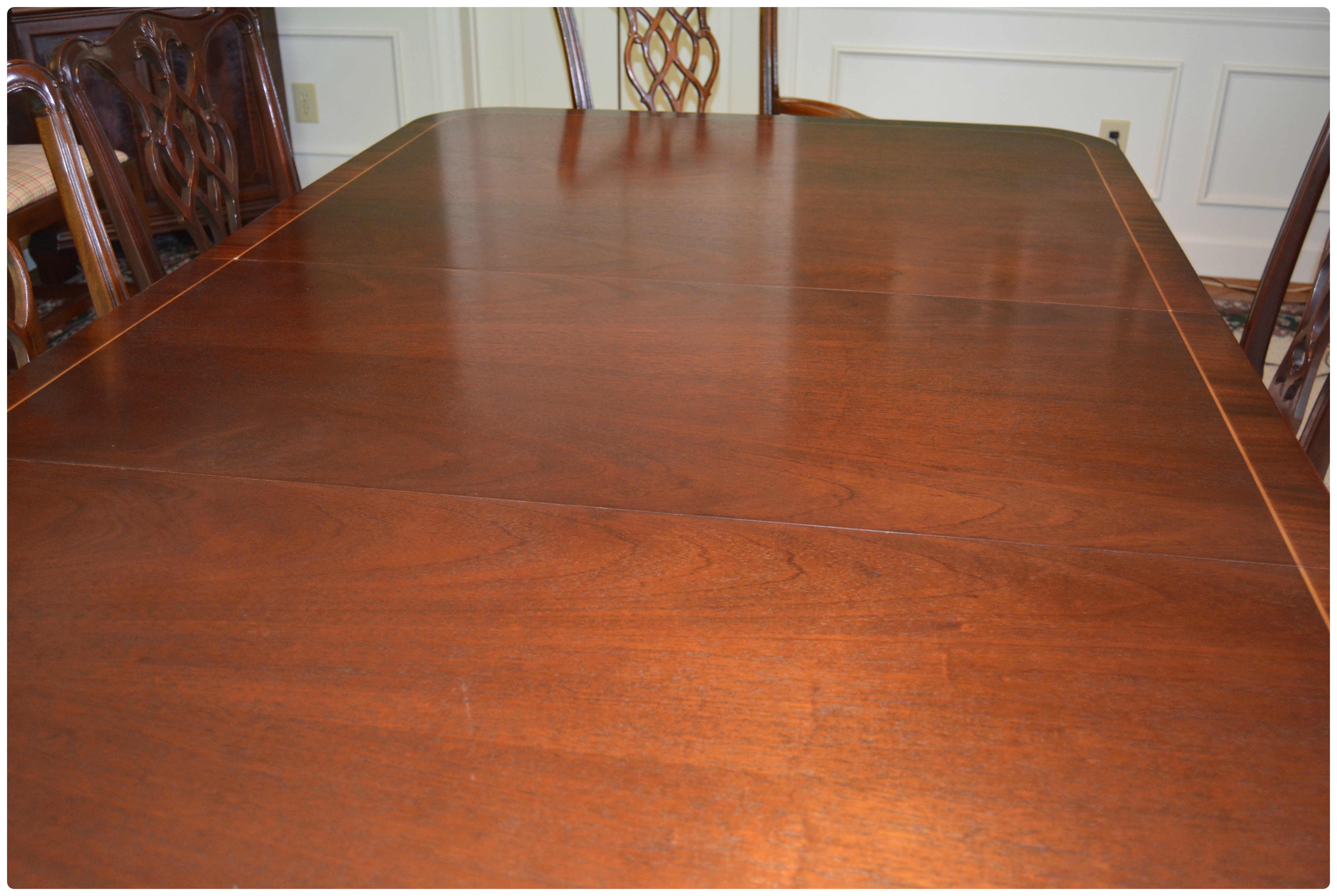 Baker Historic Charleston Dining Table with Baker Chippendale Dining Chairs