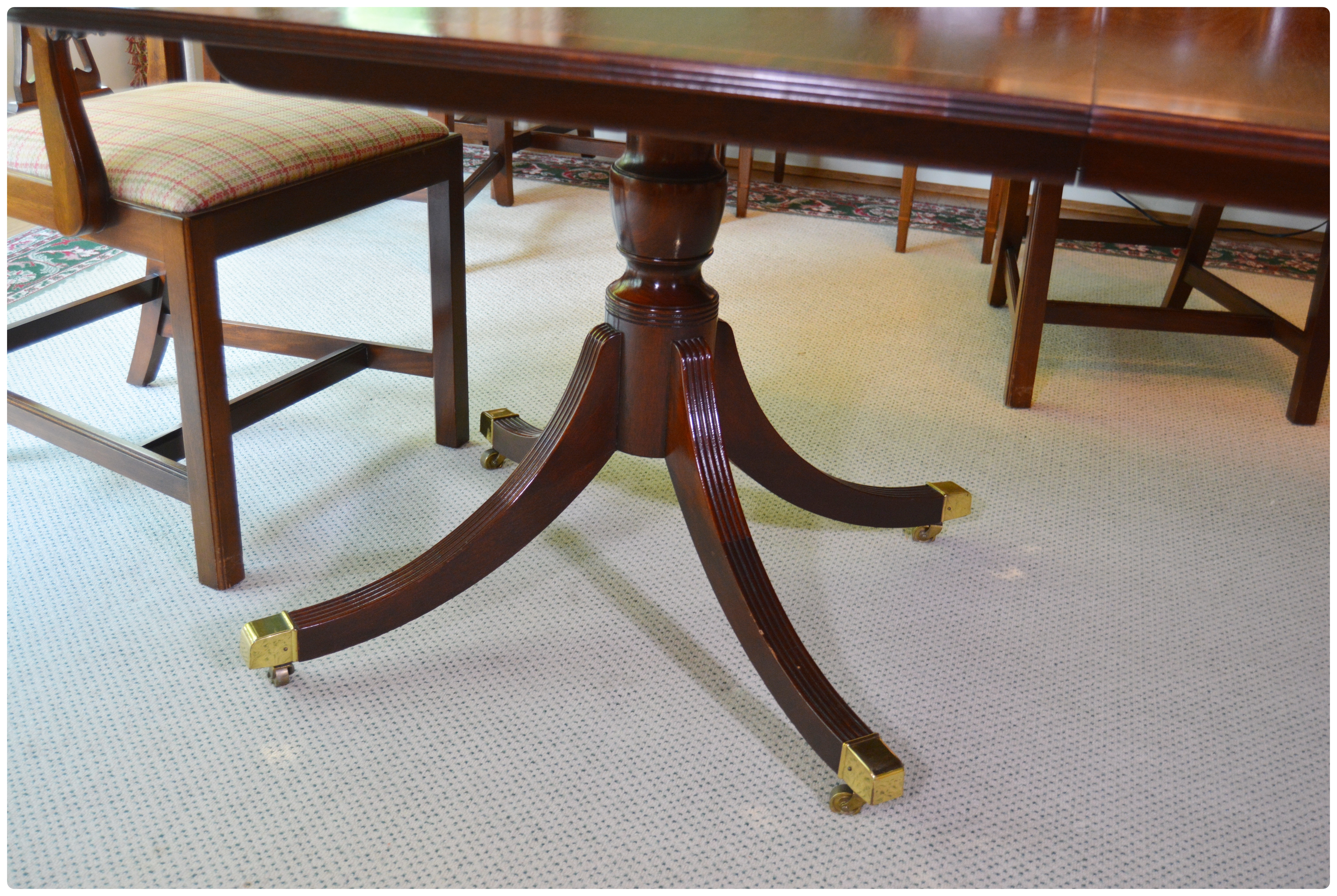 Baker Historic Charleston Dining Table with Baker Chippendale Dining Chairs