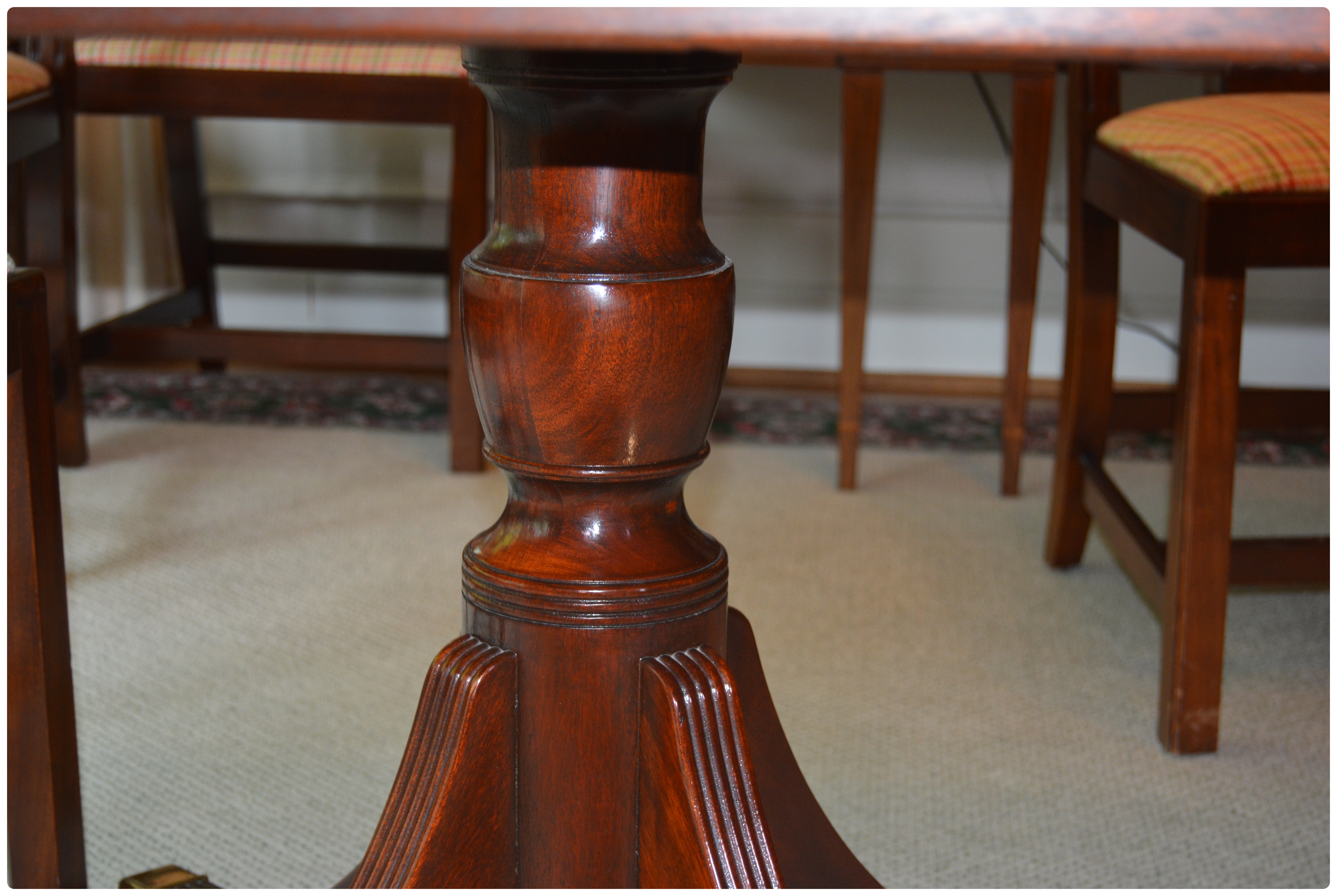 Baker Historic Charleston Dining Table with Baker Chippendale Dining Chairs