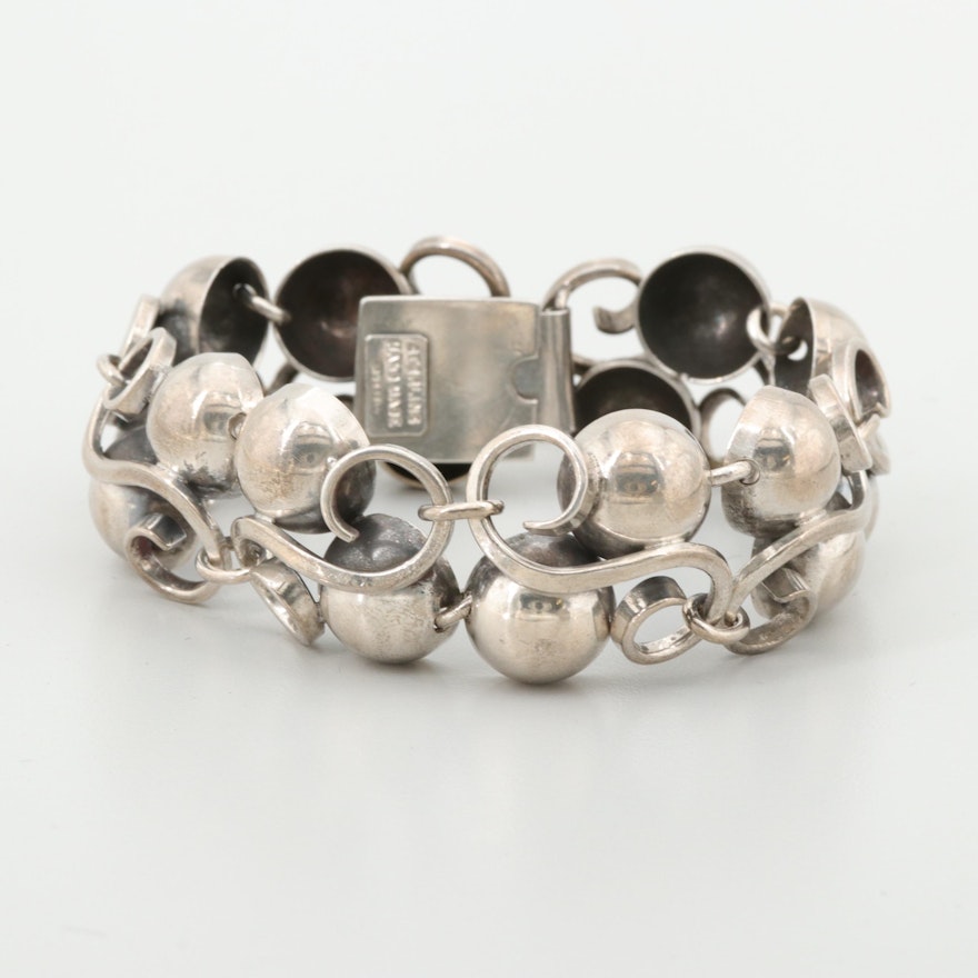 Modernist Clifford Russell Handmade Sterling Silver Bracelet