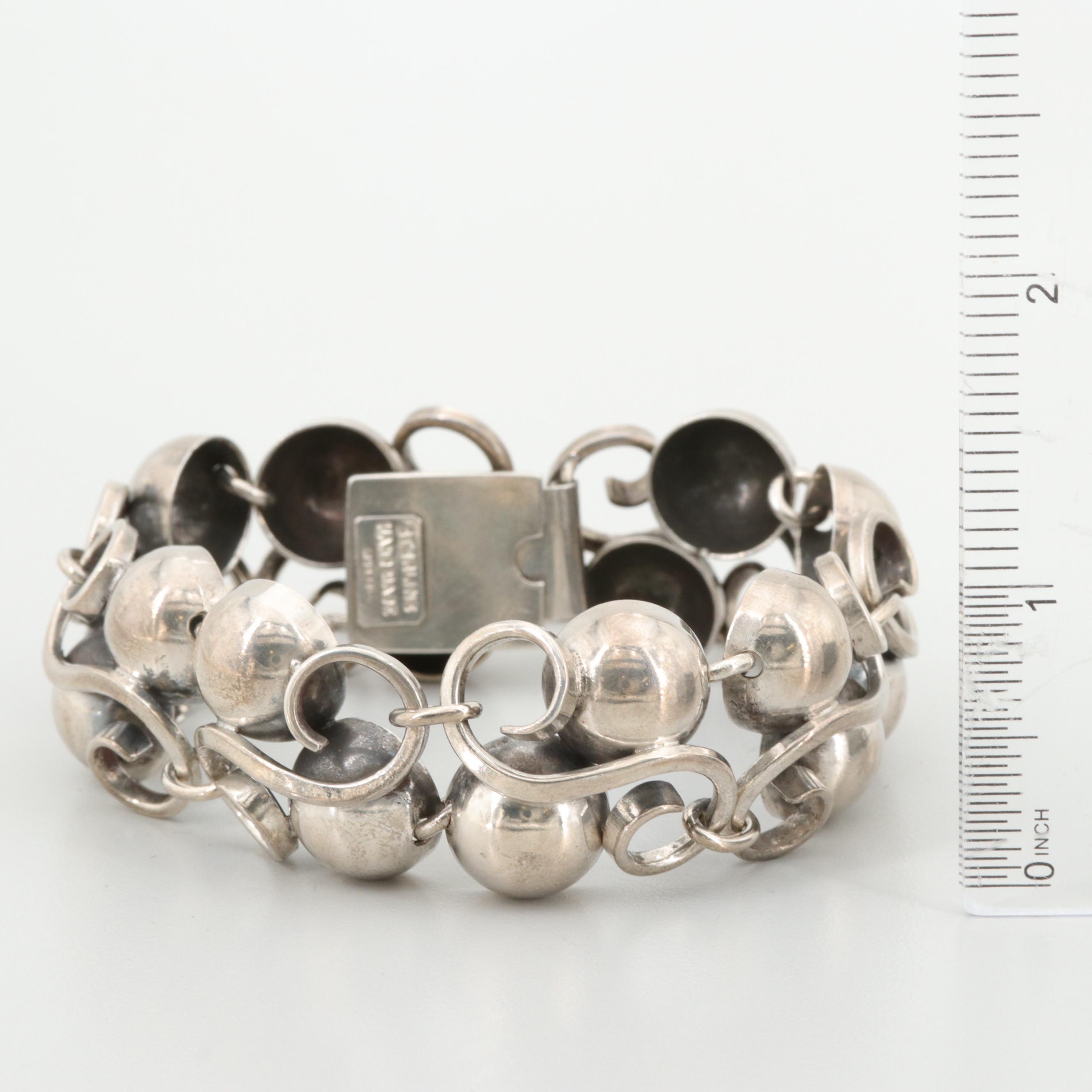 Modernist Clifford Russell Handmade Sterling Silver Bracelet