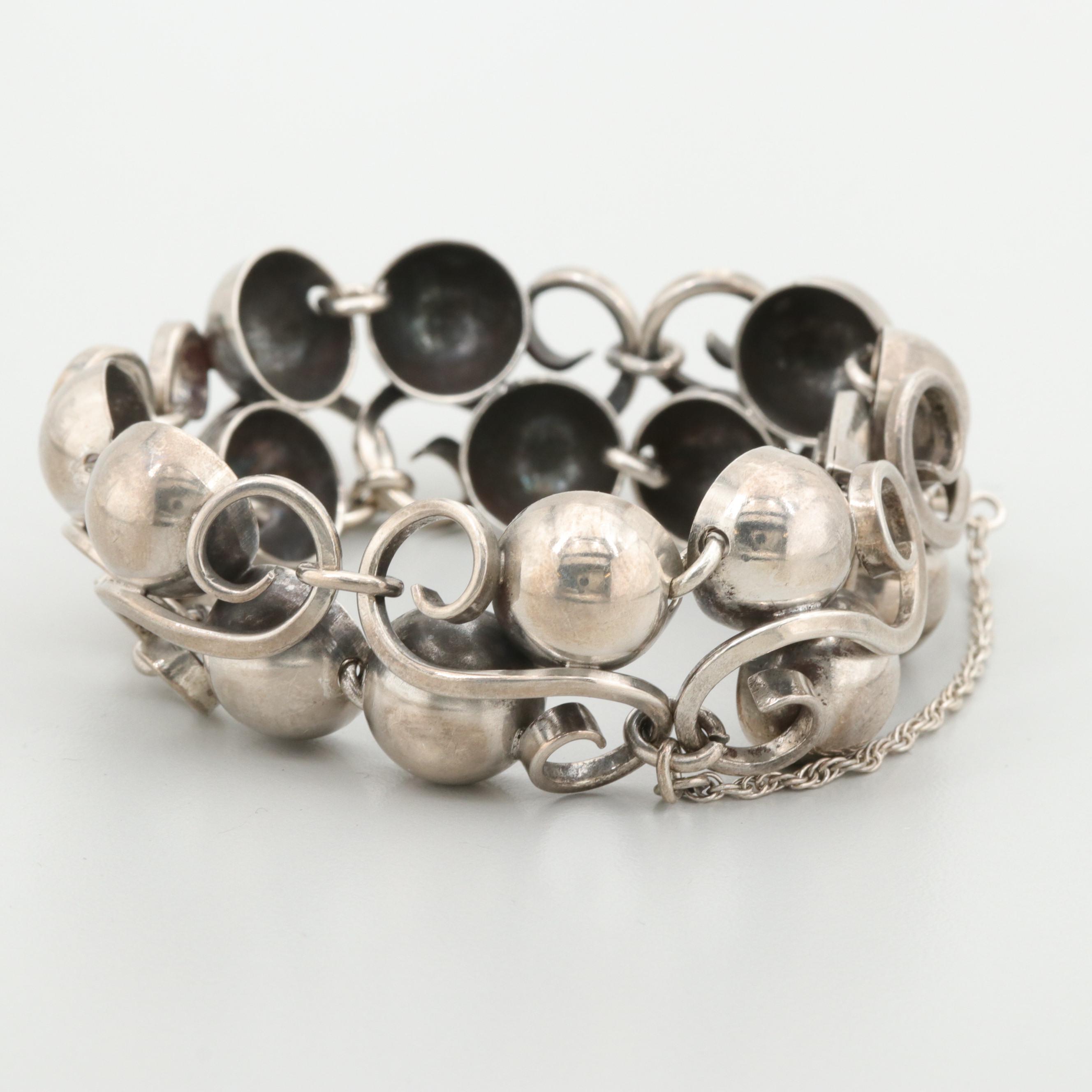 Modernist Clifford Russell Handmade Sterling Silver Bracelet