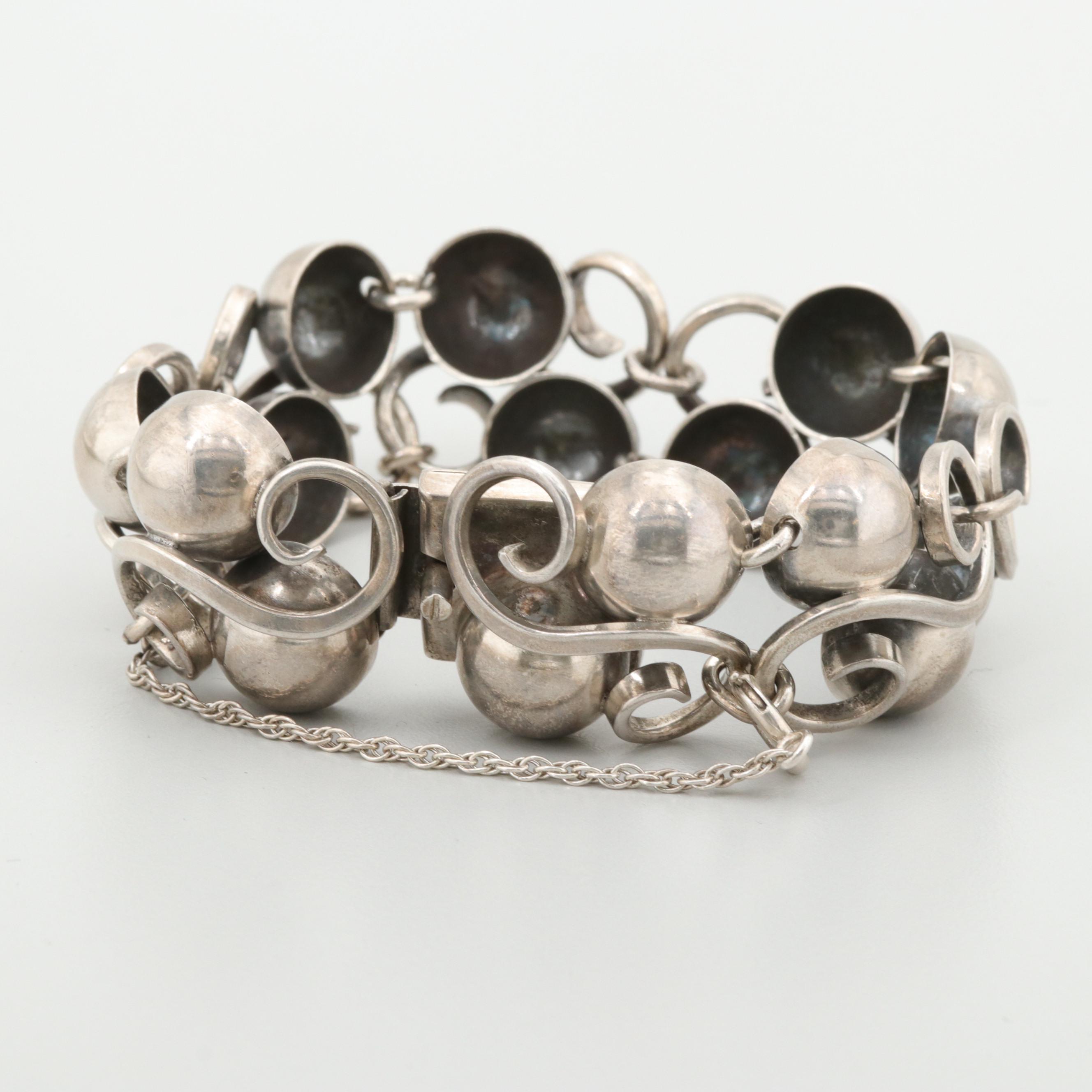 Modernist Clifford Russell Handmade Sterling Silver Bracelet