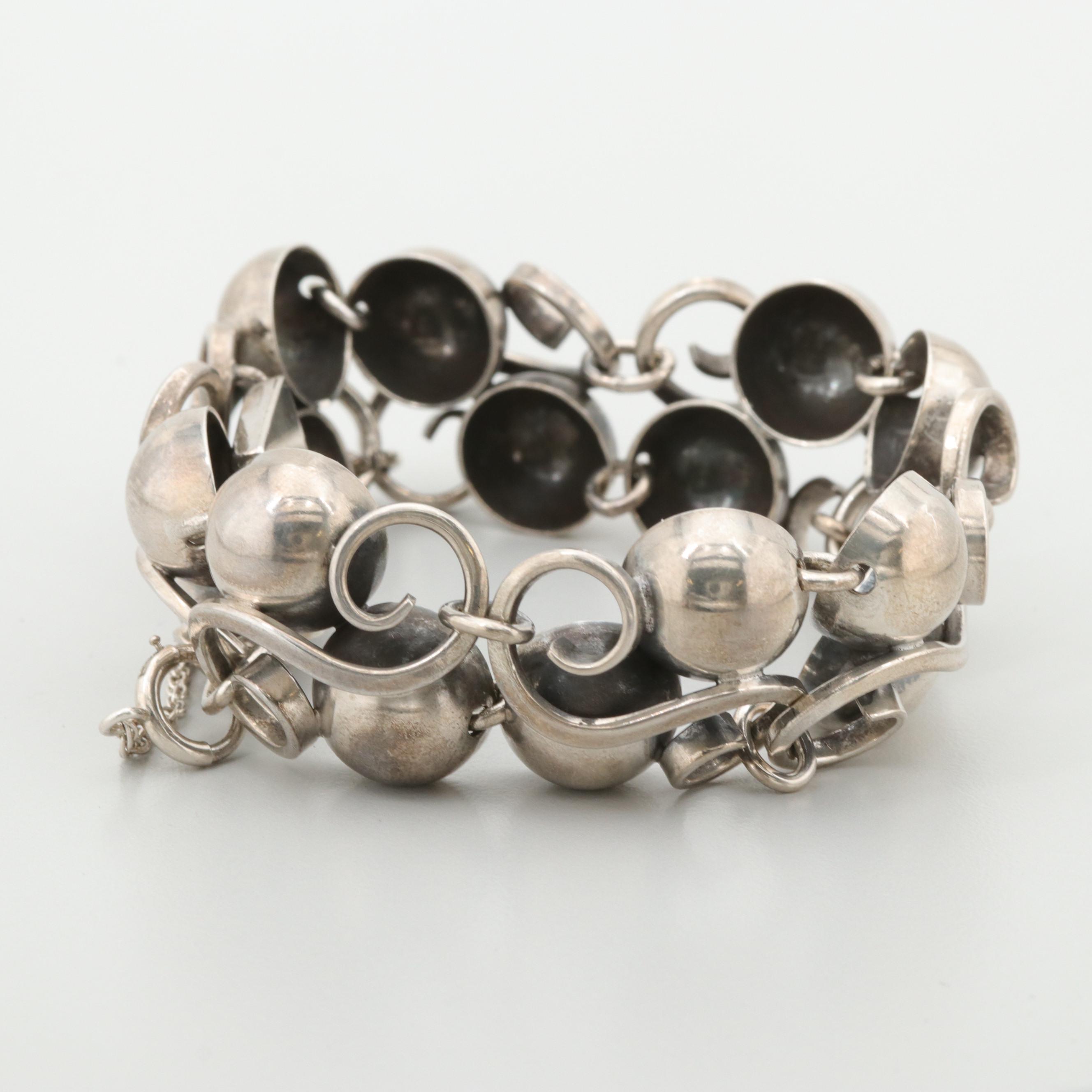 Modernist Clifford Russell Handmade Sterling Silver Bracelet