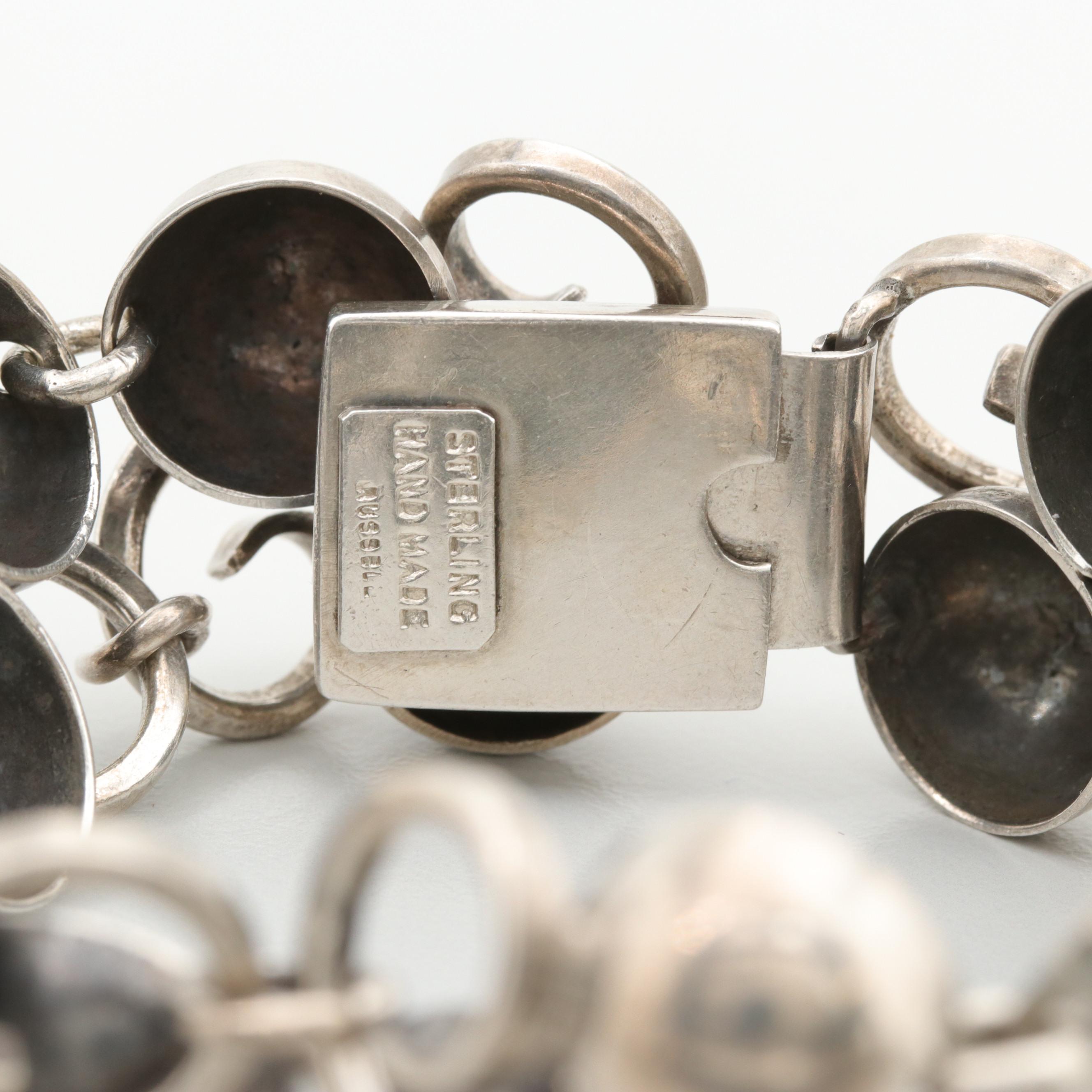 Modernist Clifford Russell Handmade Sterling Silver Bracelet
