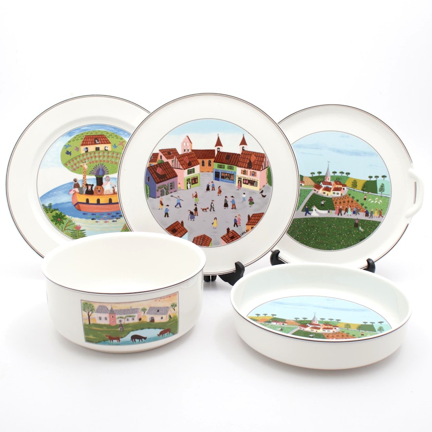 Villeroy & Boch "Design Naif" Serving Bowls, Trays, and Plates