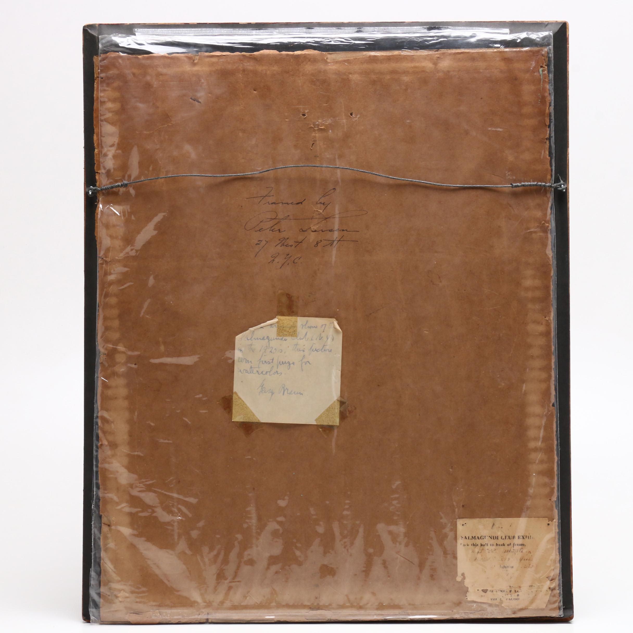 Sidney M. Wiggins Market Scene Watercolor Painting