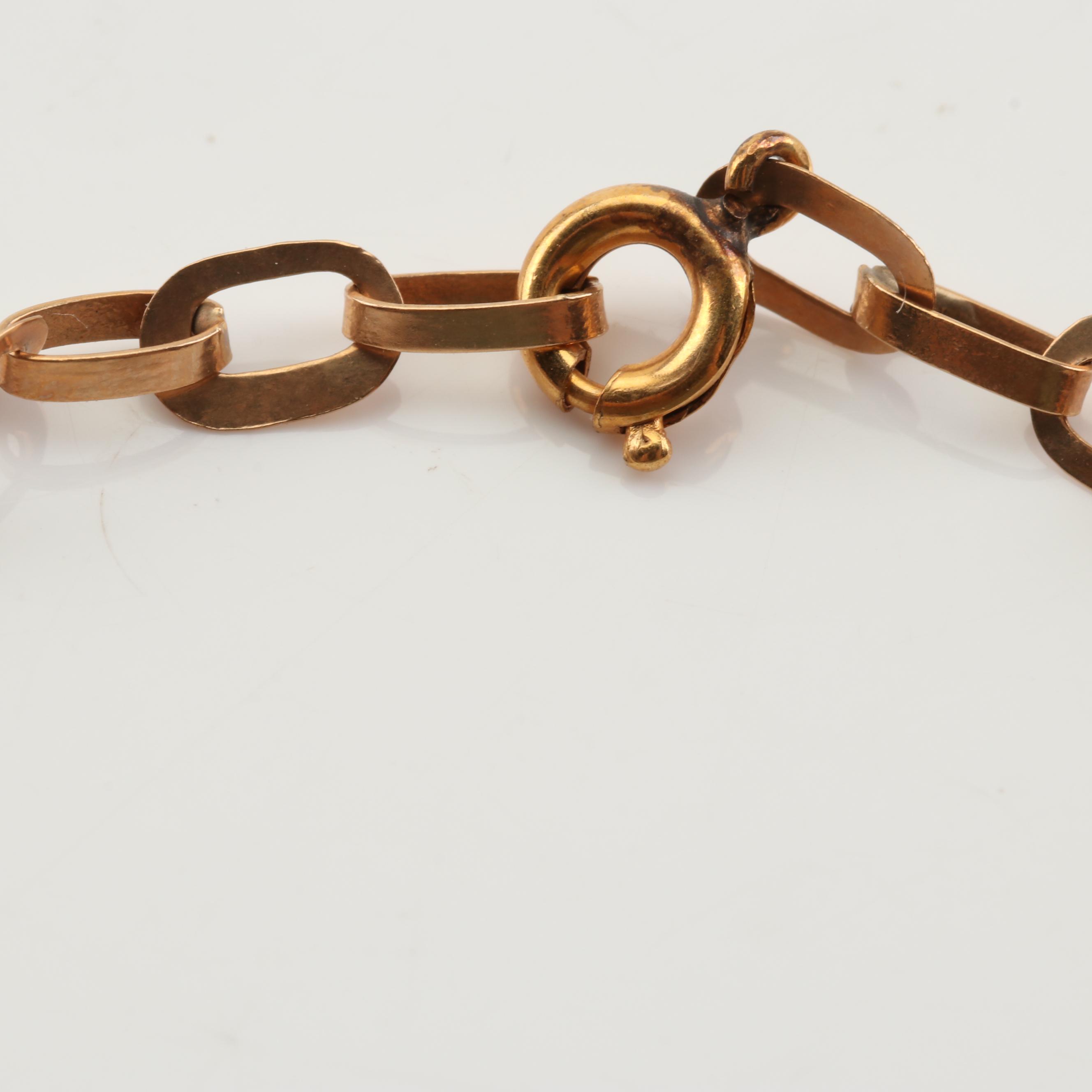 14K Yellow Gold Bar Bracelet with Gold Filled Clasp