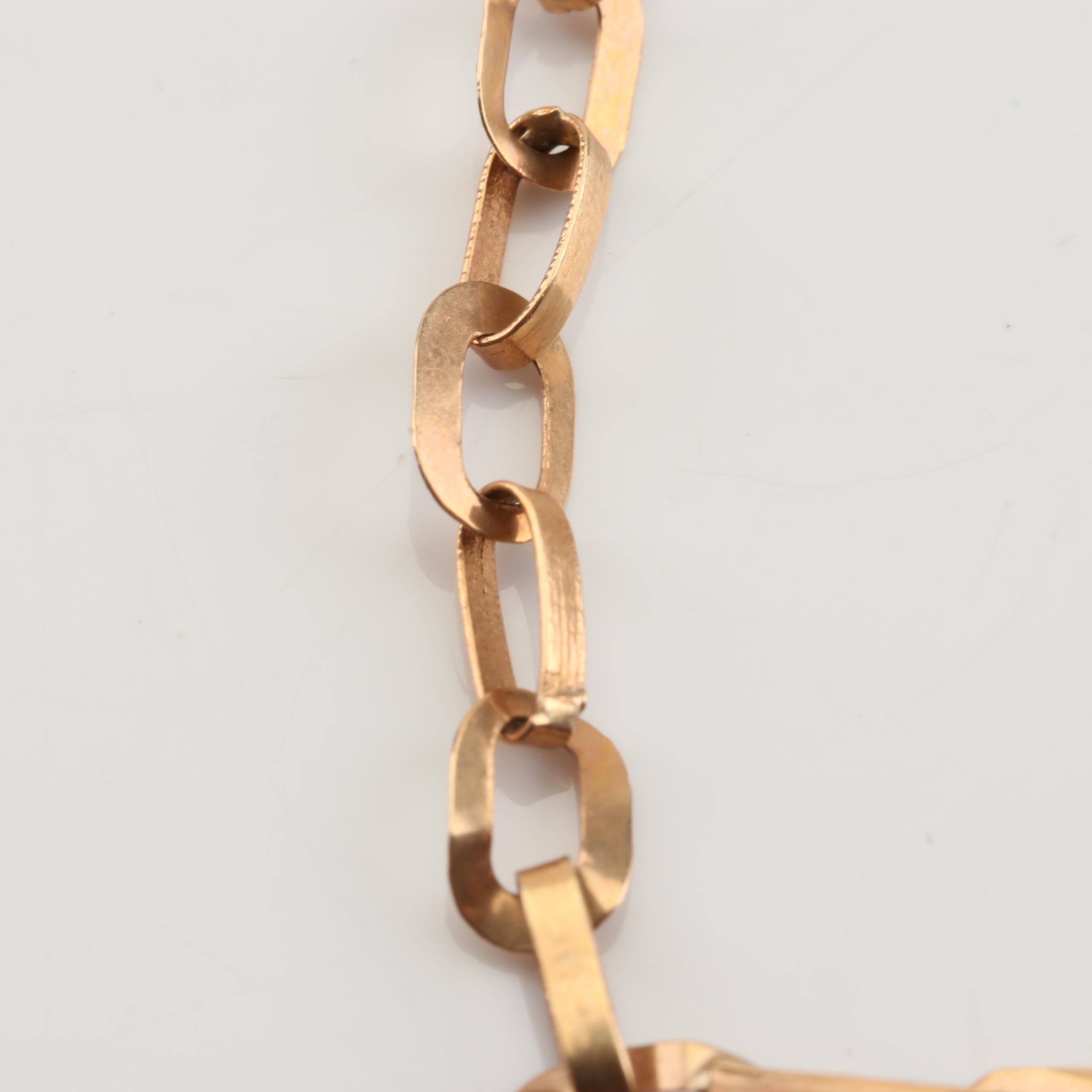 14K Yellow Gold Bar Bracelet with Gold Filled Clasp