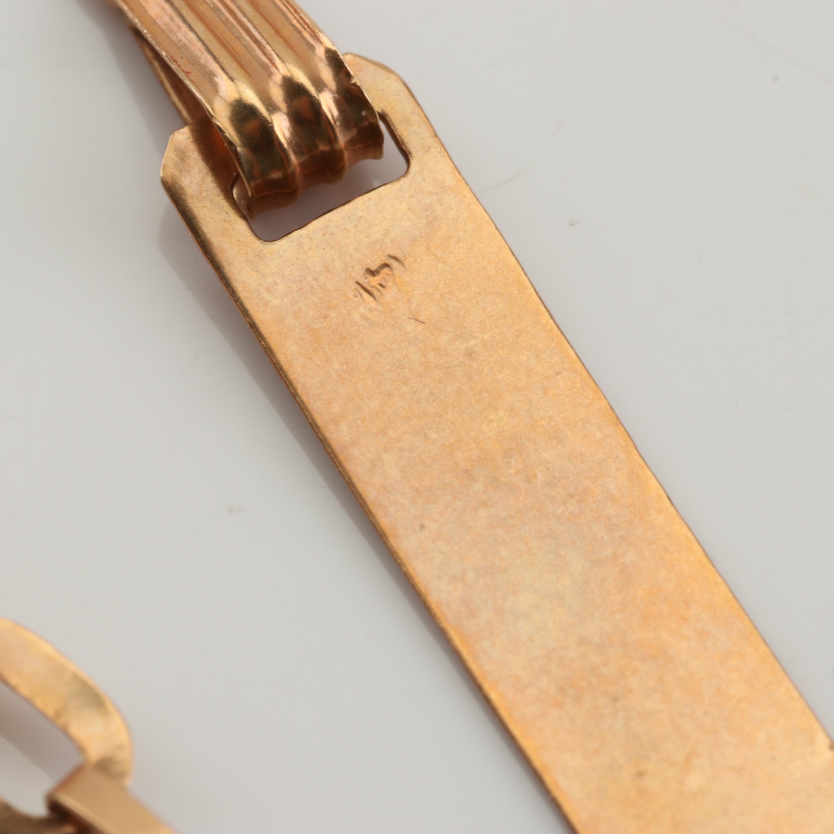 14K Yellow Gold Bar Bracelet with Gold Filled Clasp