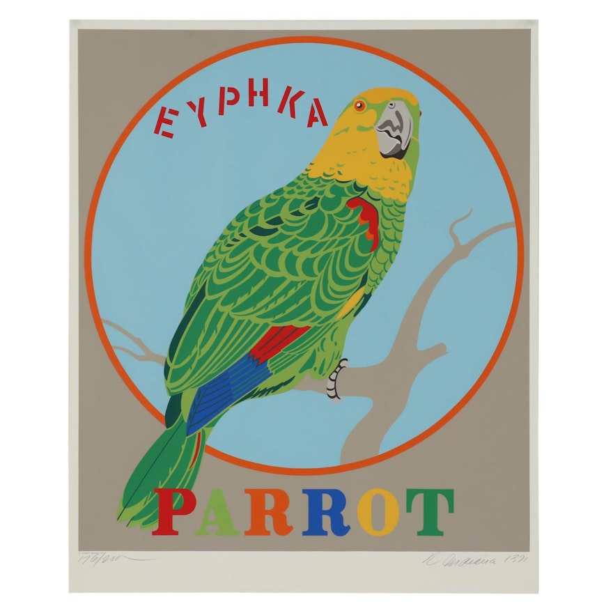 Robert Indiana Serigraph "Parrot Eyphka (Eureka)"