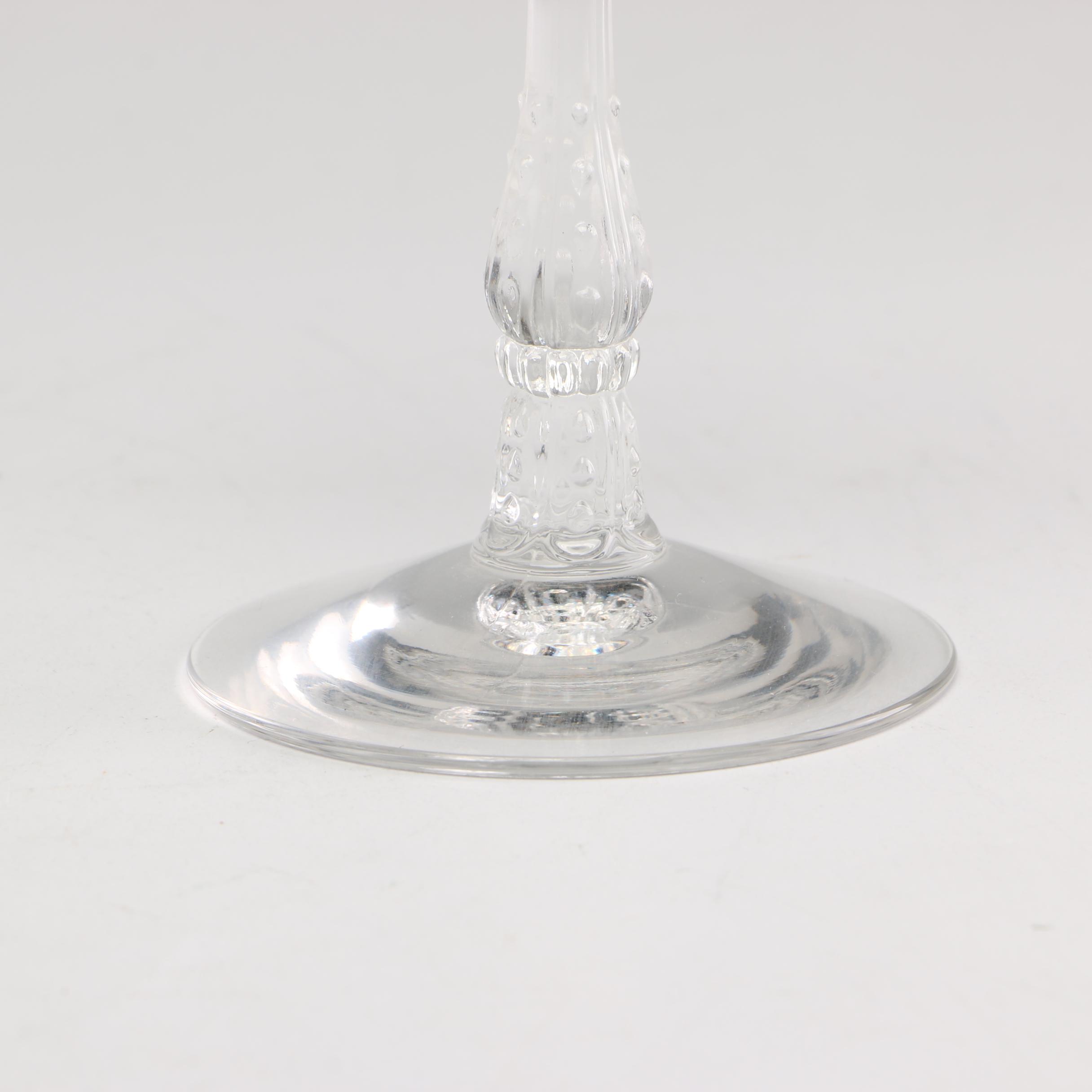 Fostoria "Navarre" Blown Glass Wine Glasses, Mid to Late 20th Century