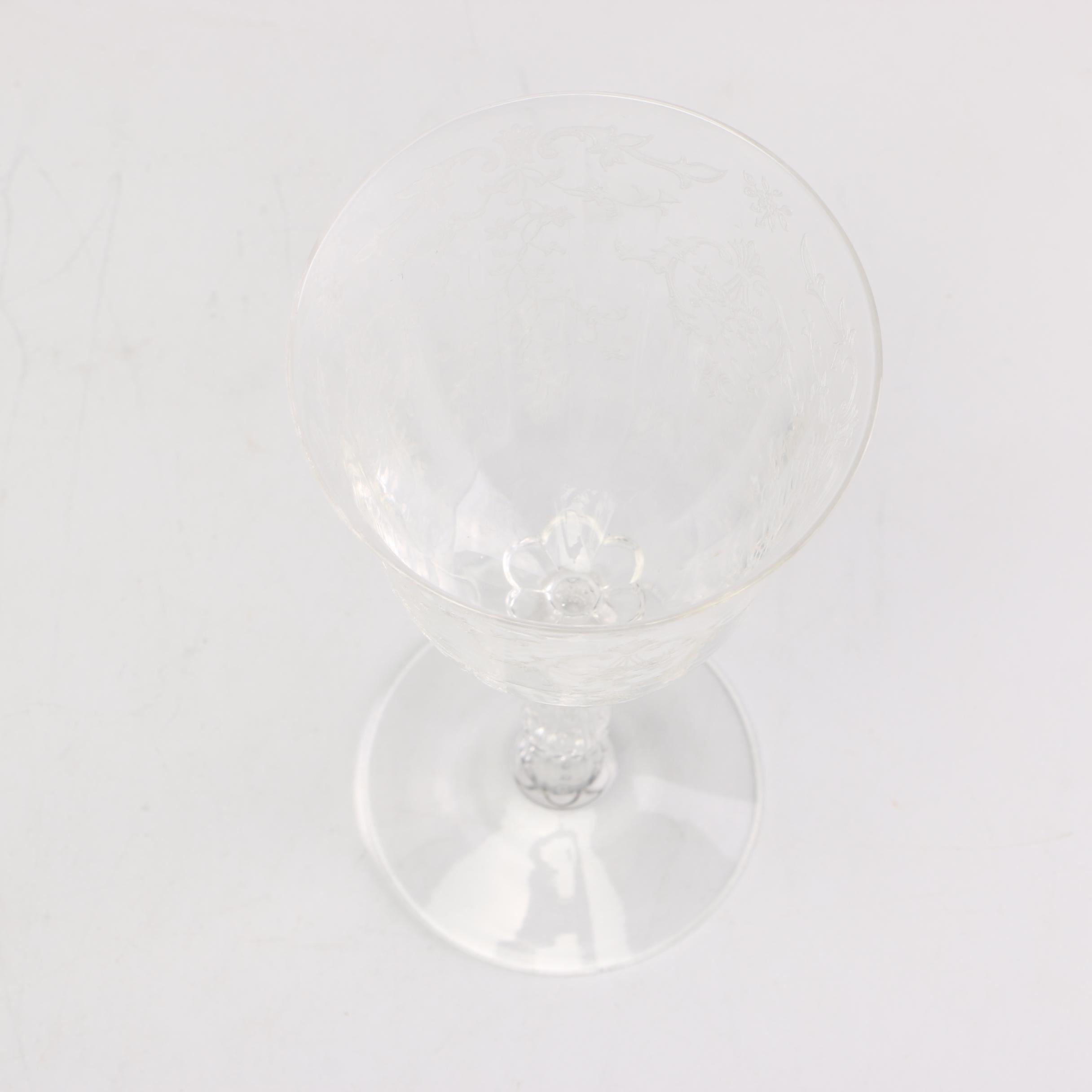 Fostoria "Navarre" Blown Glass Wine Glasses, Mid to Late 20th Century