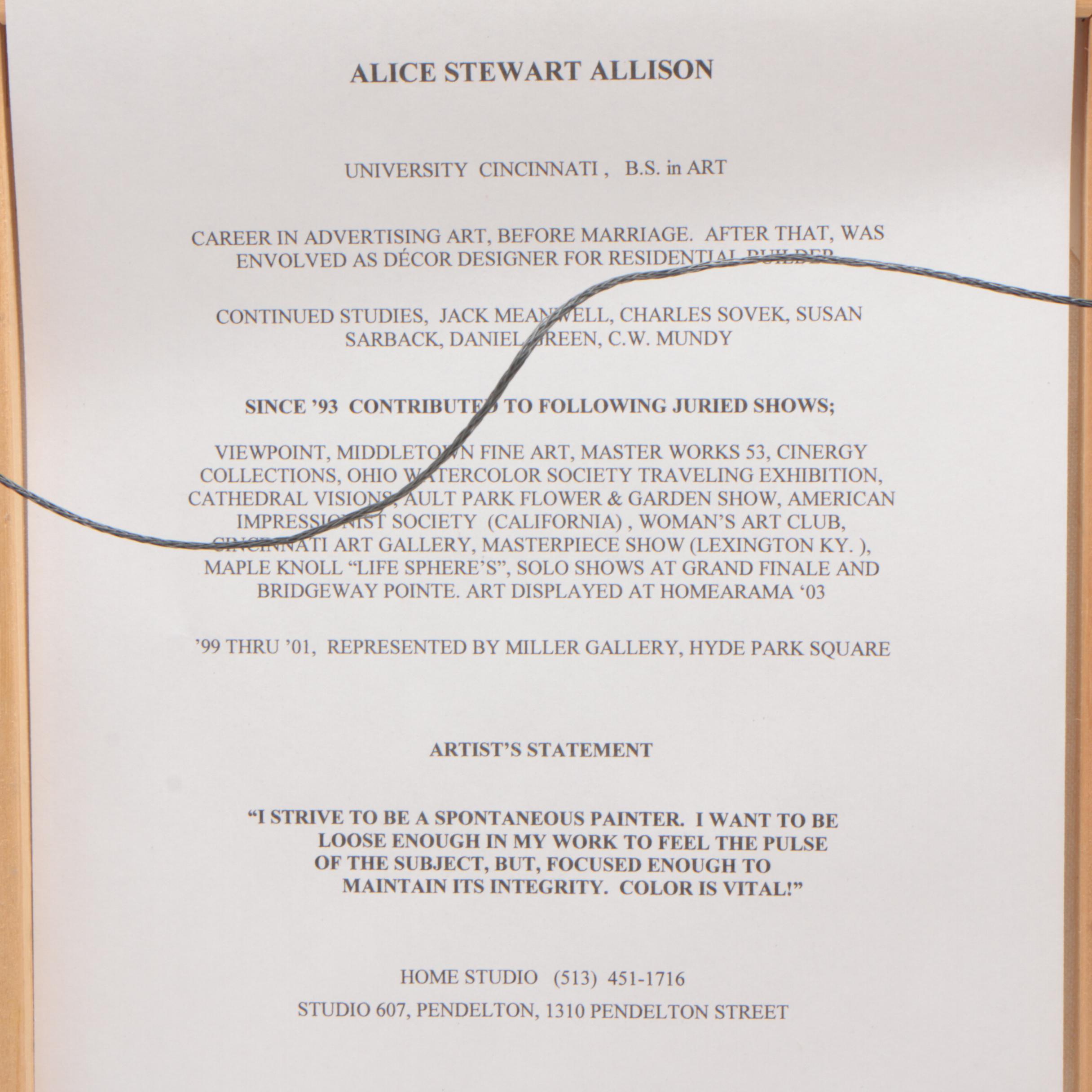 Alice Stewart Allison Oil Painting "Mill Creek, French Park I"