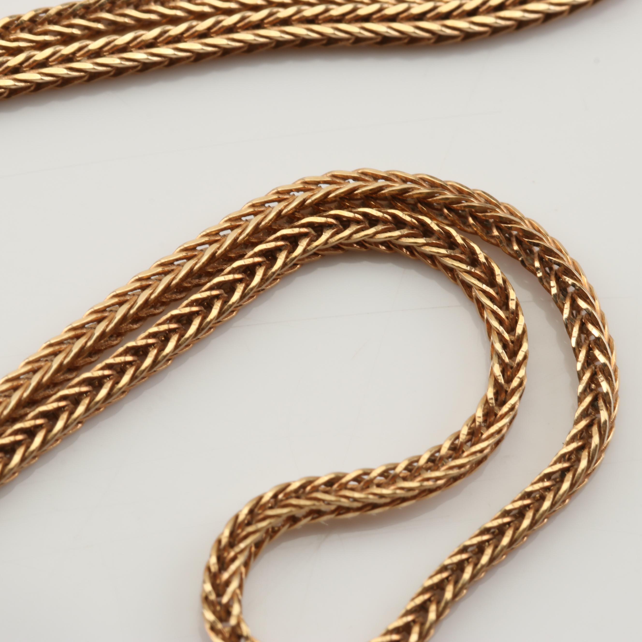 14K Yellow Gold Foxtail Chain and "S" Link Chain