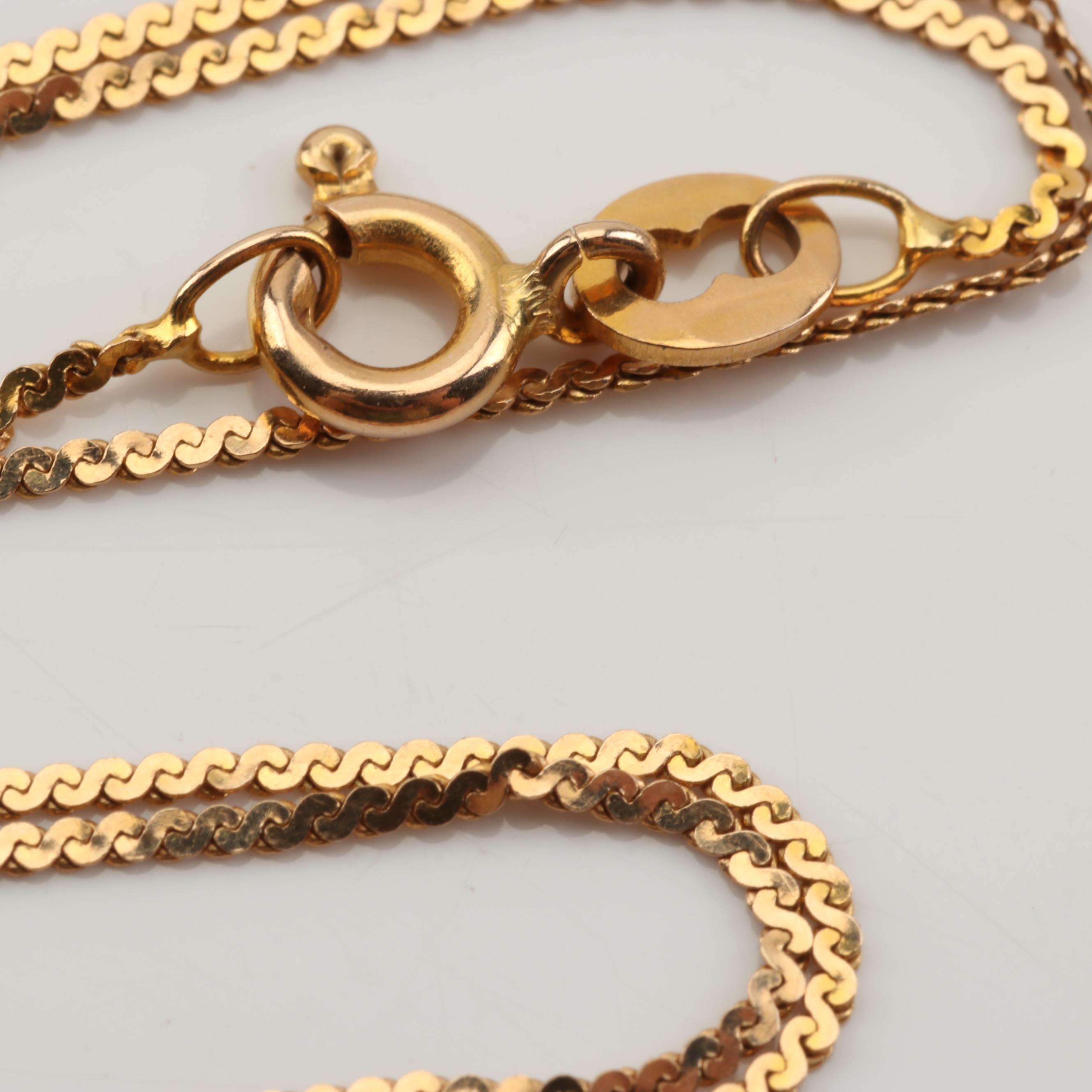 14K Yellow Gold Foxtail Chain and "S" Link Chain