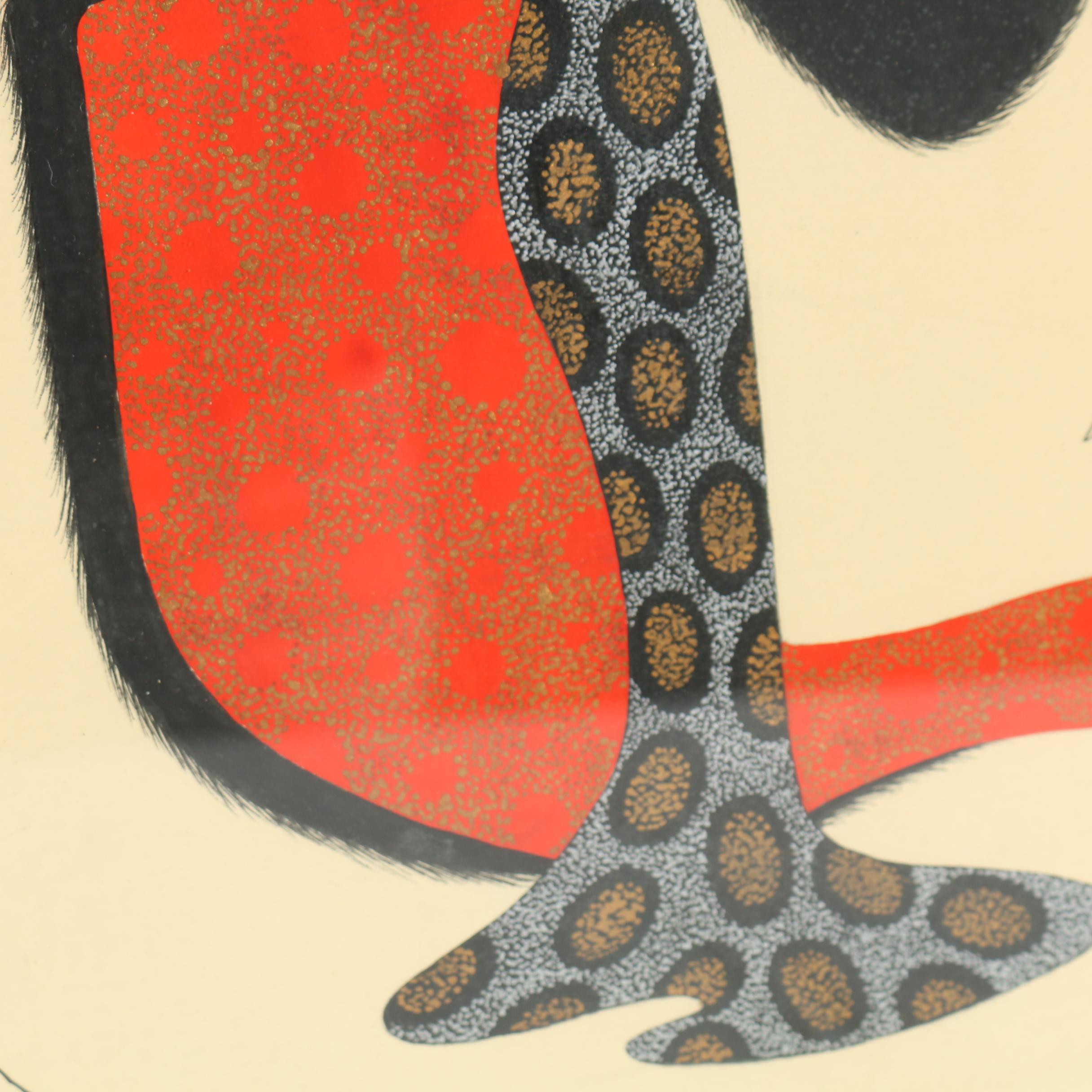 Erté Fashion Gouache Illustration